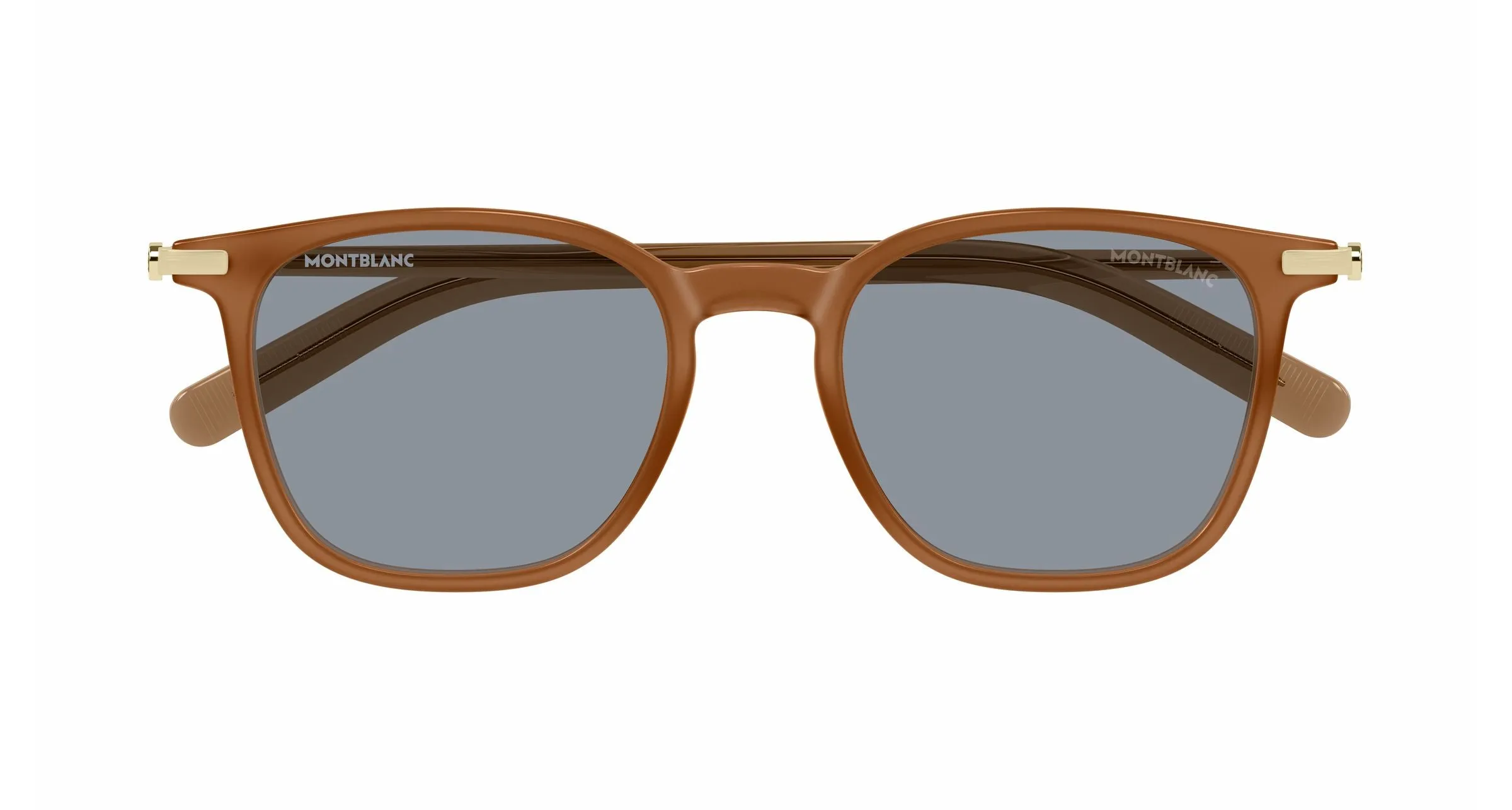 Montblanc MB0460S 005 Occhiali da sole Iniettato Marrone Grigio Squadrata - immagine 2