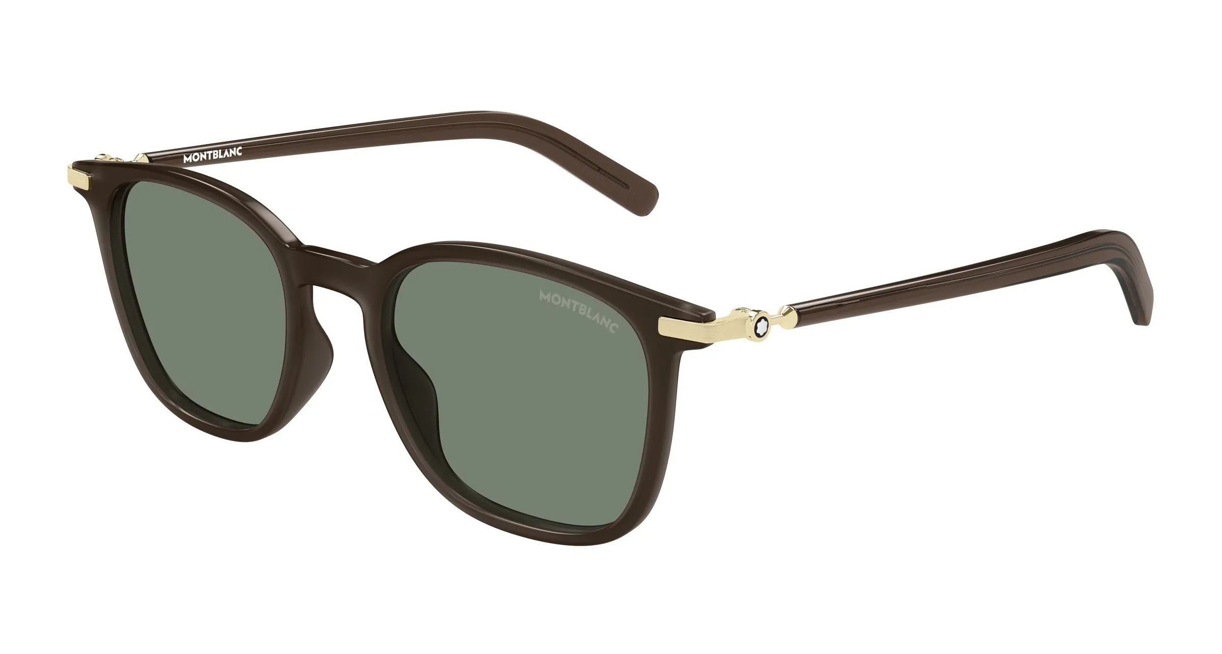 Montblanc MB0460S 004 Occhiali da sole Iniettato Marrone Verde Squadrata - immagine 1
