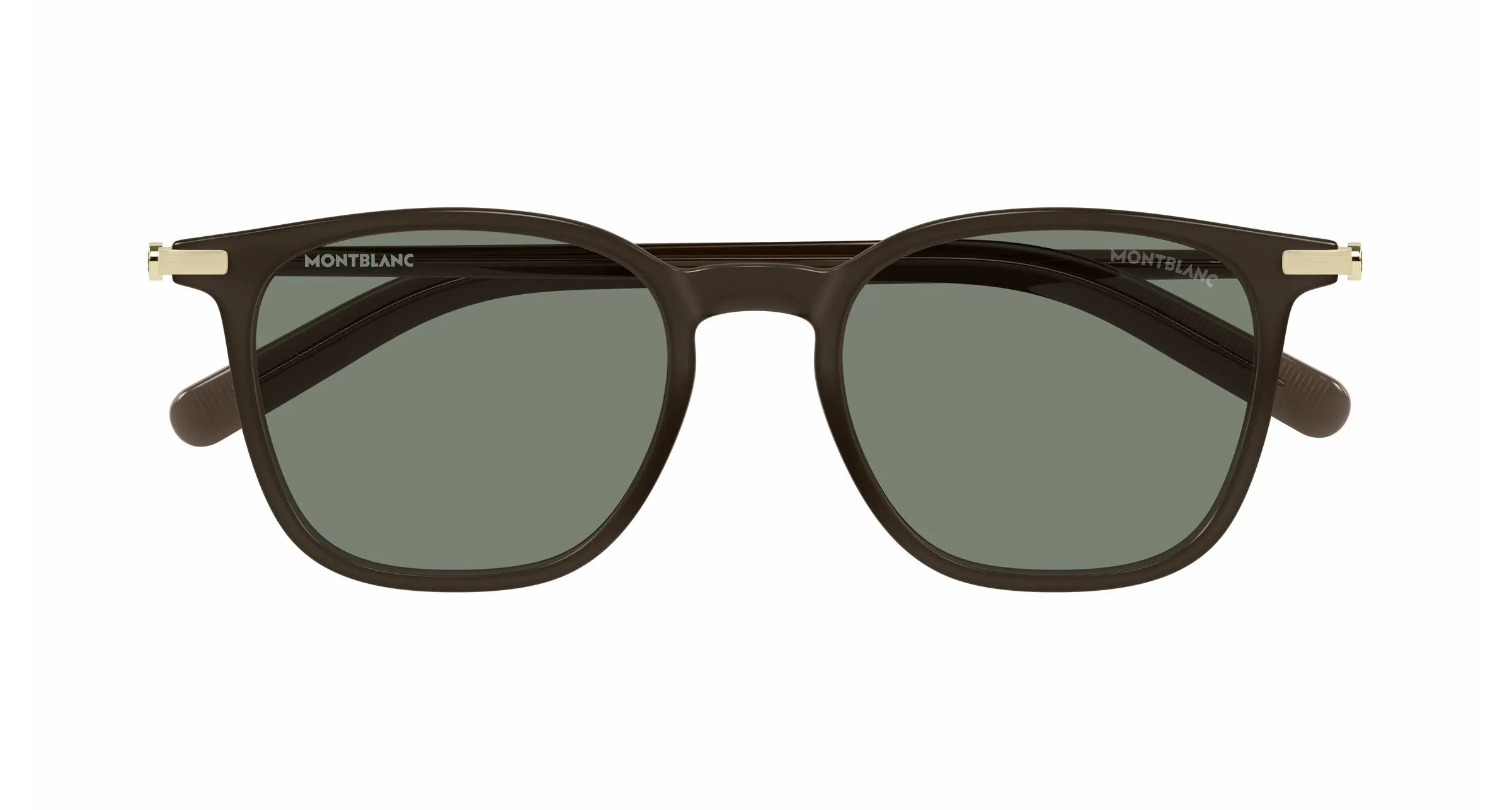 Montblanc MB0460S 004 Occhiali da sole Iniettato Marrone Verde Squadrata - immagine 2