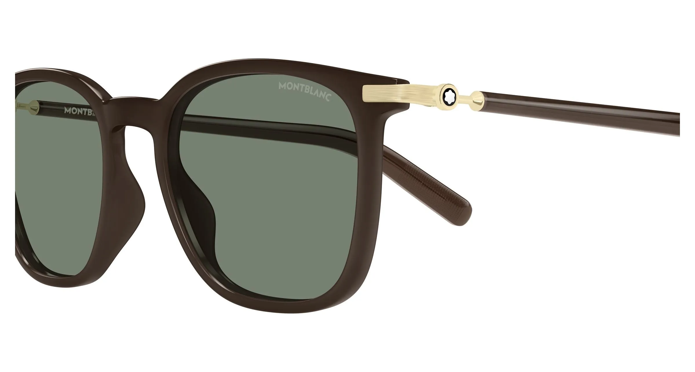 Montblanc MB0460S 004 Occhiali da sole Iniettato Marrone Verde Squadrata - immagine 3