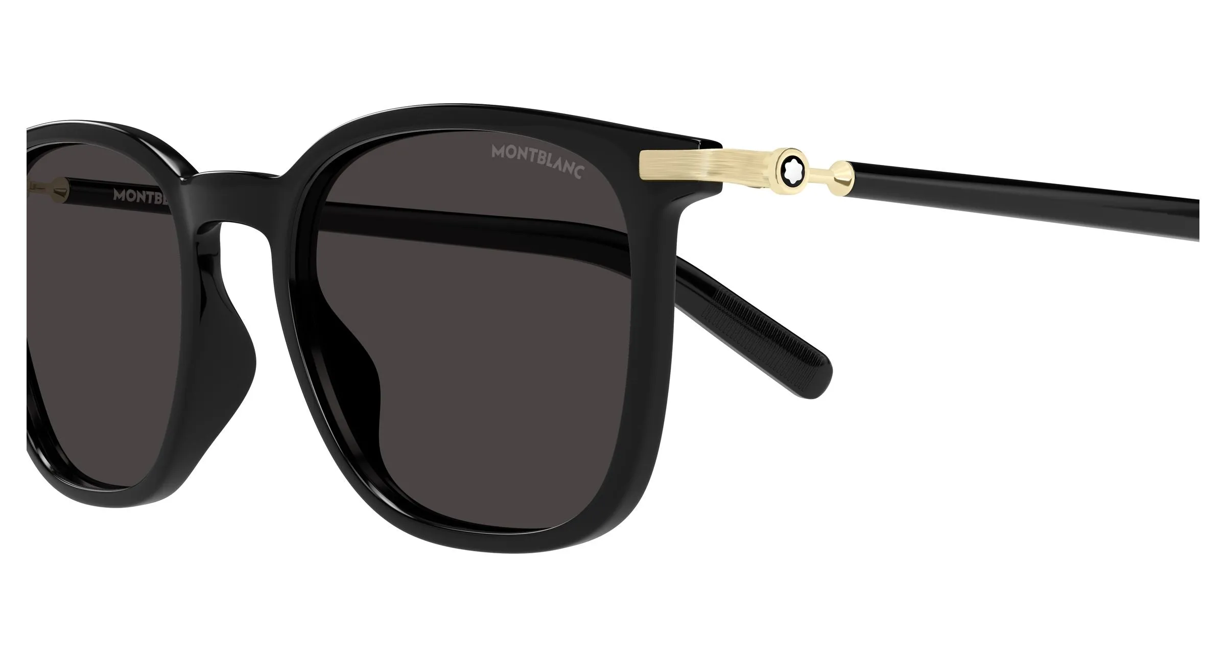 Montblanc MB0460S 001 Occhiali da sole Iniettato Nero Grigio Squadrata - immagine 3