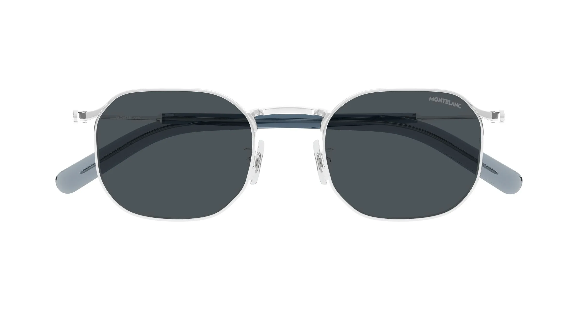 Montblanc MB0459S 002 Occhiali da sole Metallo Argento Grigio Geometrica - immagine 2