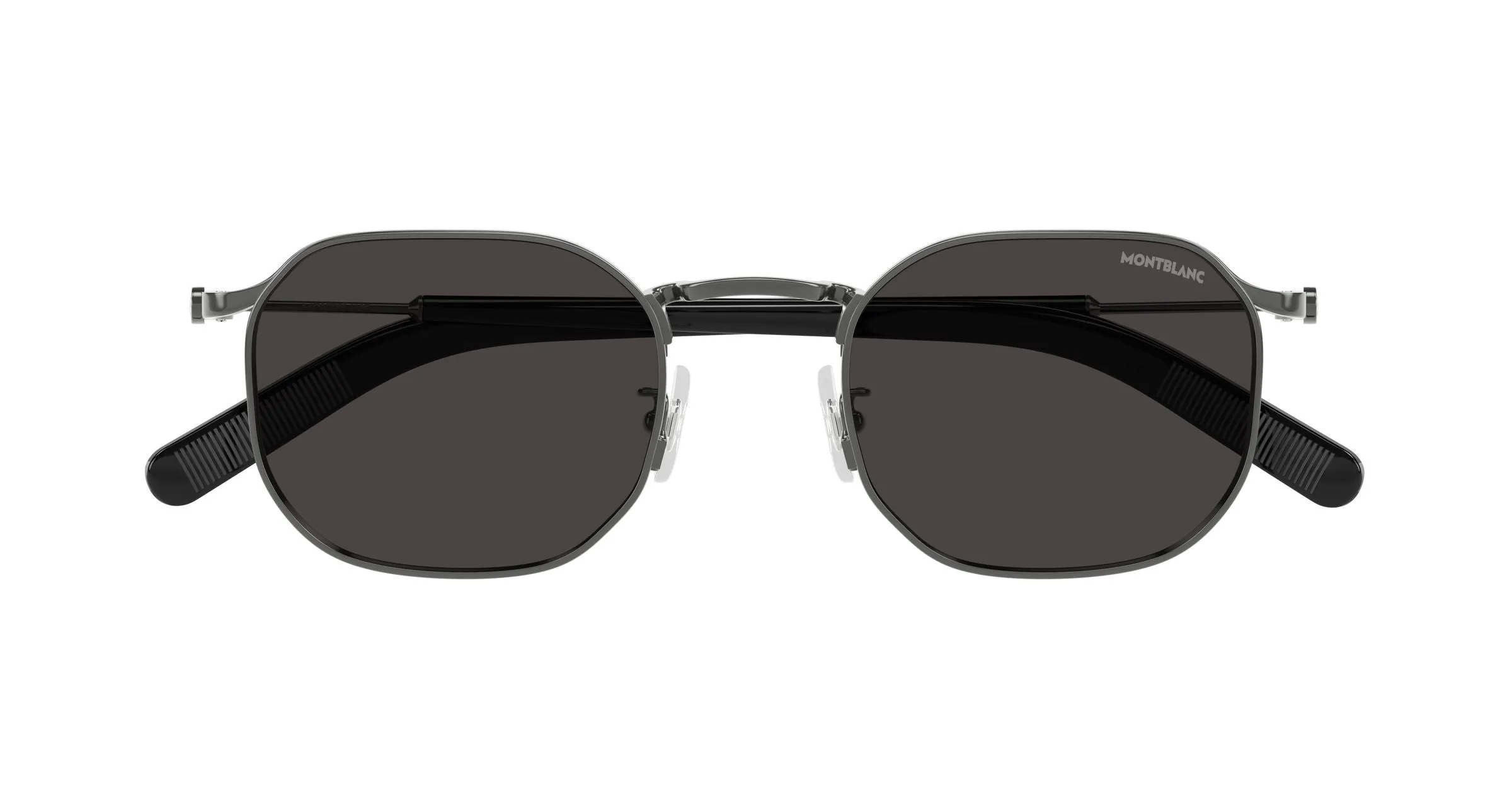 Montblanc MB0459S 001 Occhiali da sole Metallo Rutenio Grigio Geometrica - immagine 2