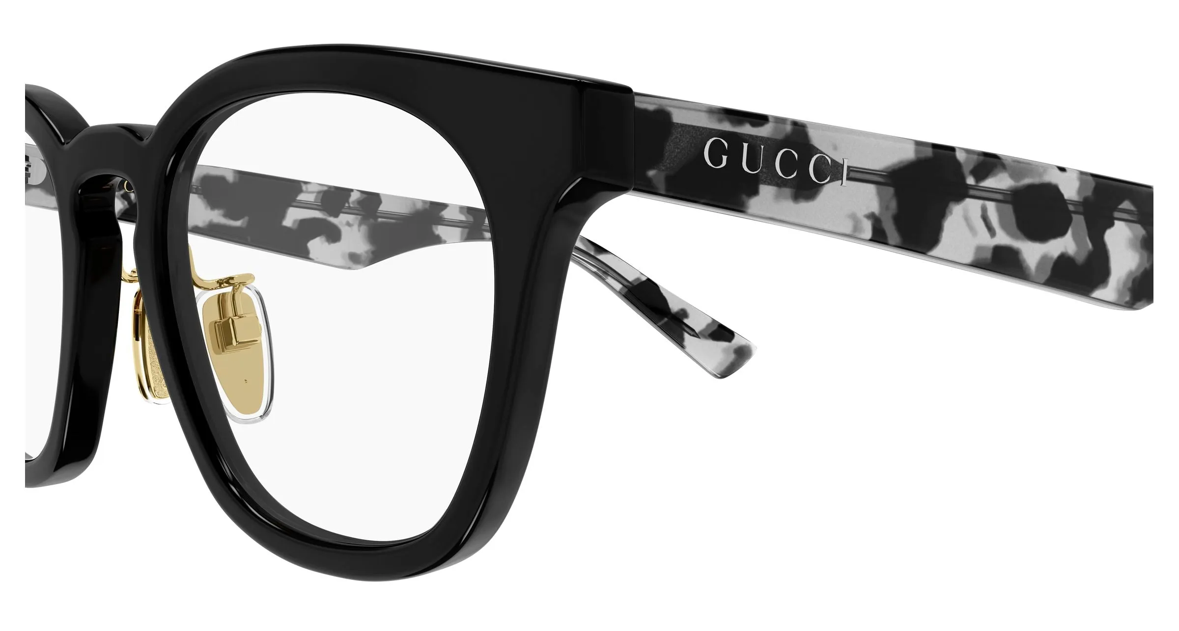 Gucci GG2187OA 008 Montature da vista Acetato Nero Trasparente Rotonda - immagine 3