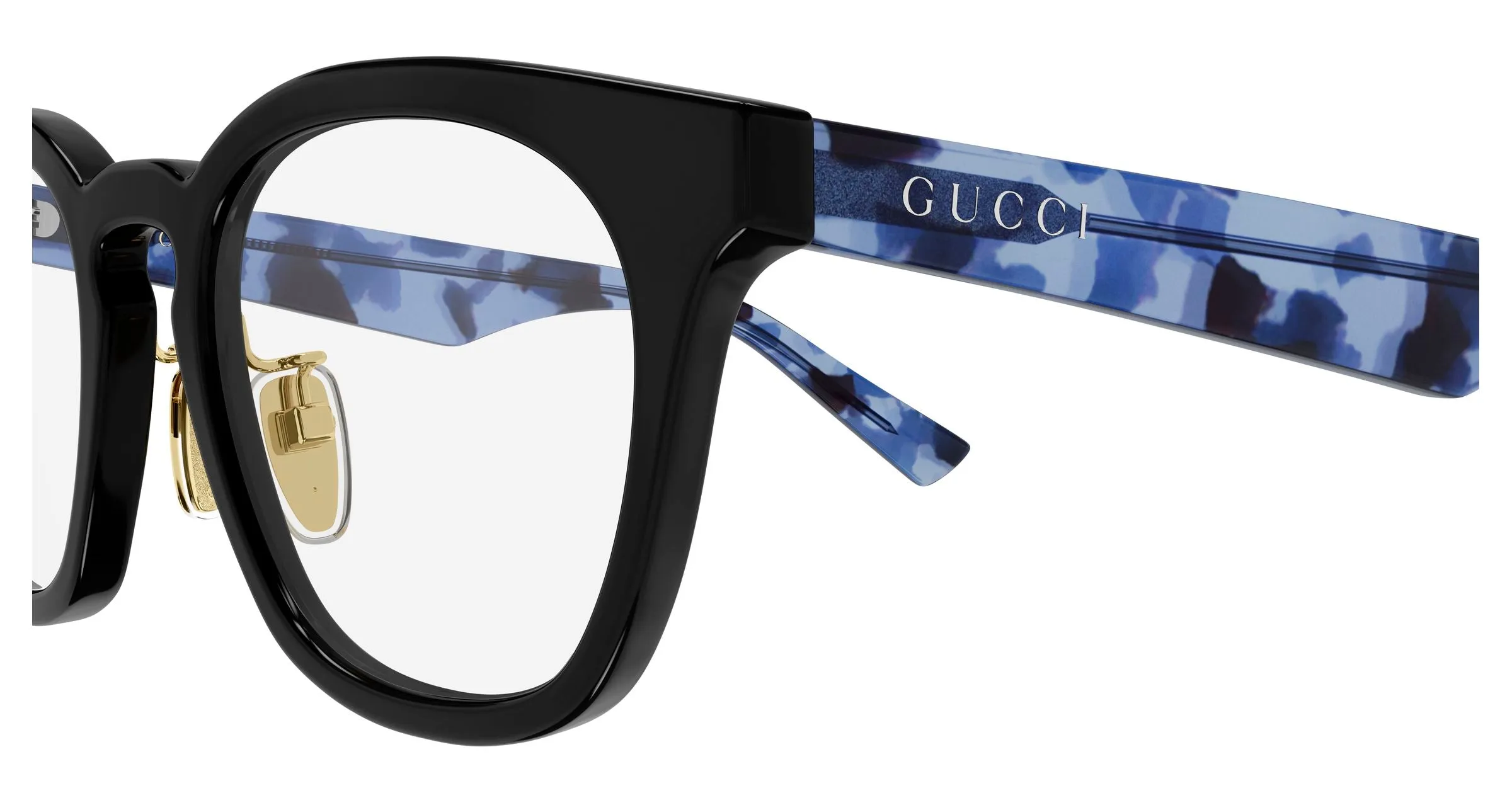 Gucci GG2187OA 003 Montature da vista Acetato Nero Trasparente Rotonda - immagine 3