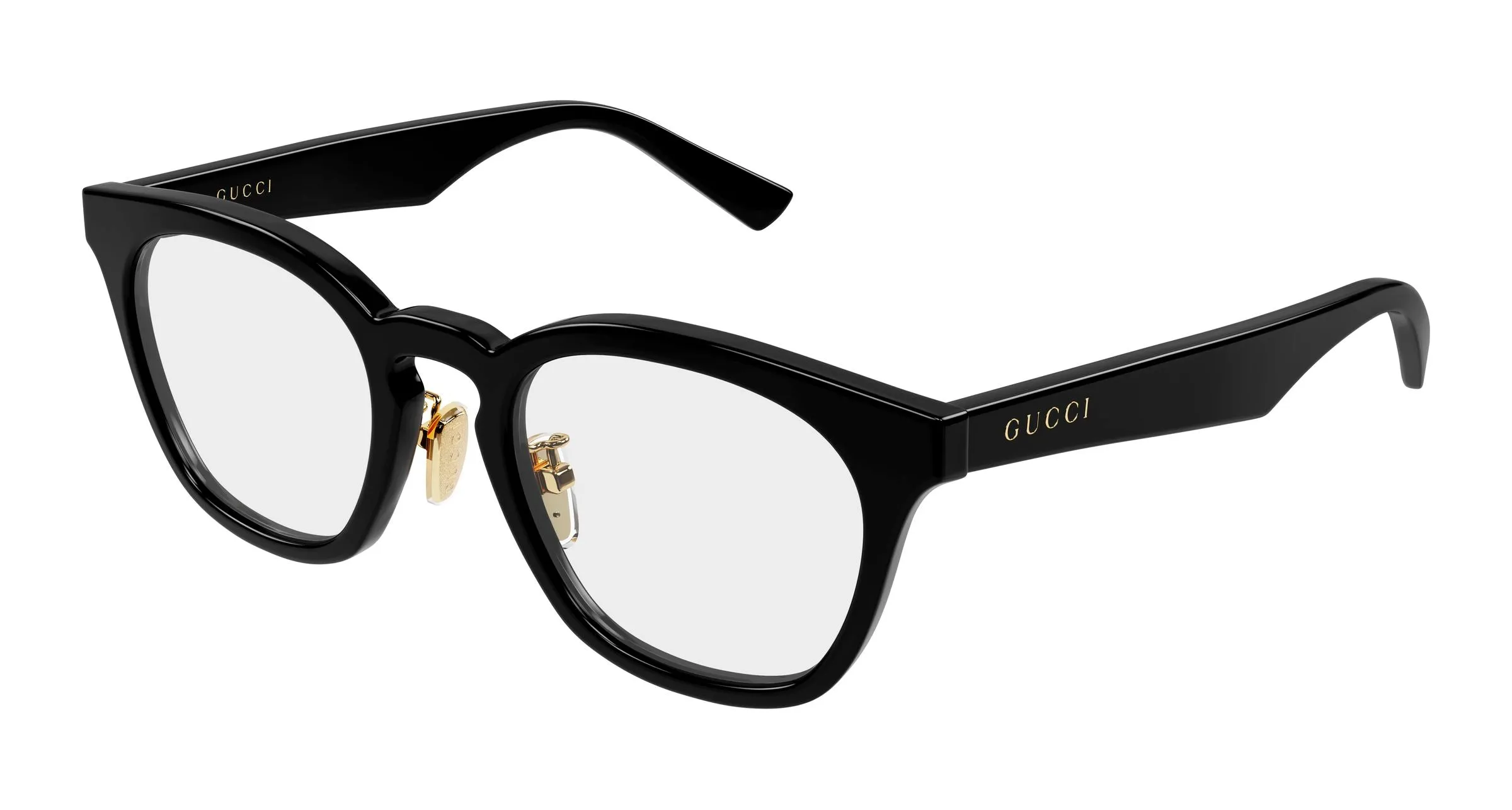 Gucci GG2187OA 001 Montature da vista Acetato Nero Trasparente Rotonda - immagine 1