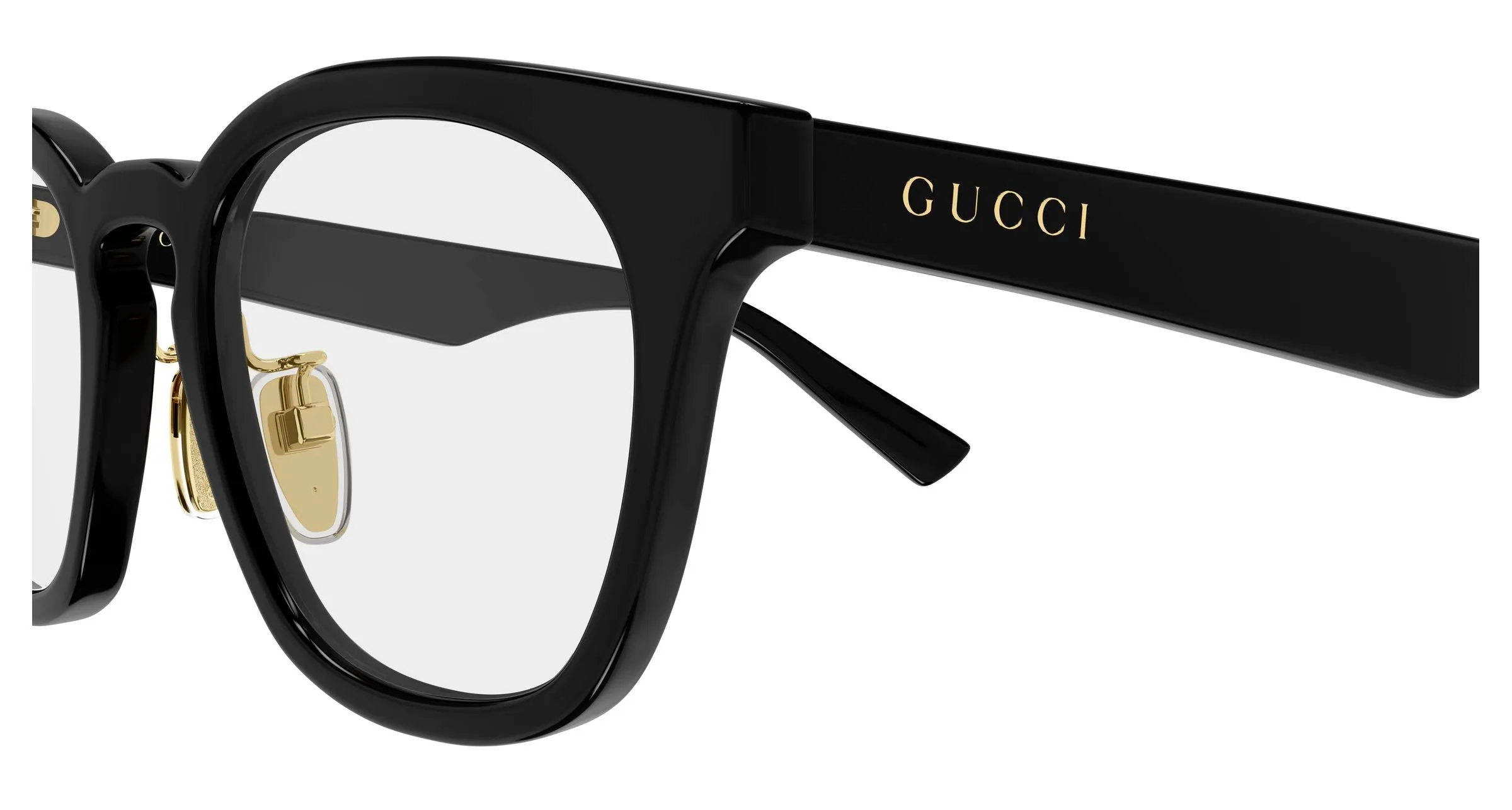 Gucci GG2187OA 001 Montature da vista Acetato Nero Trasparente Rotonda - immagine 3