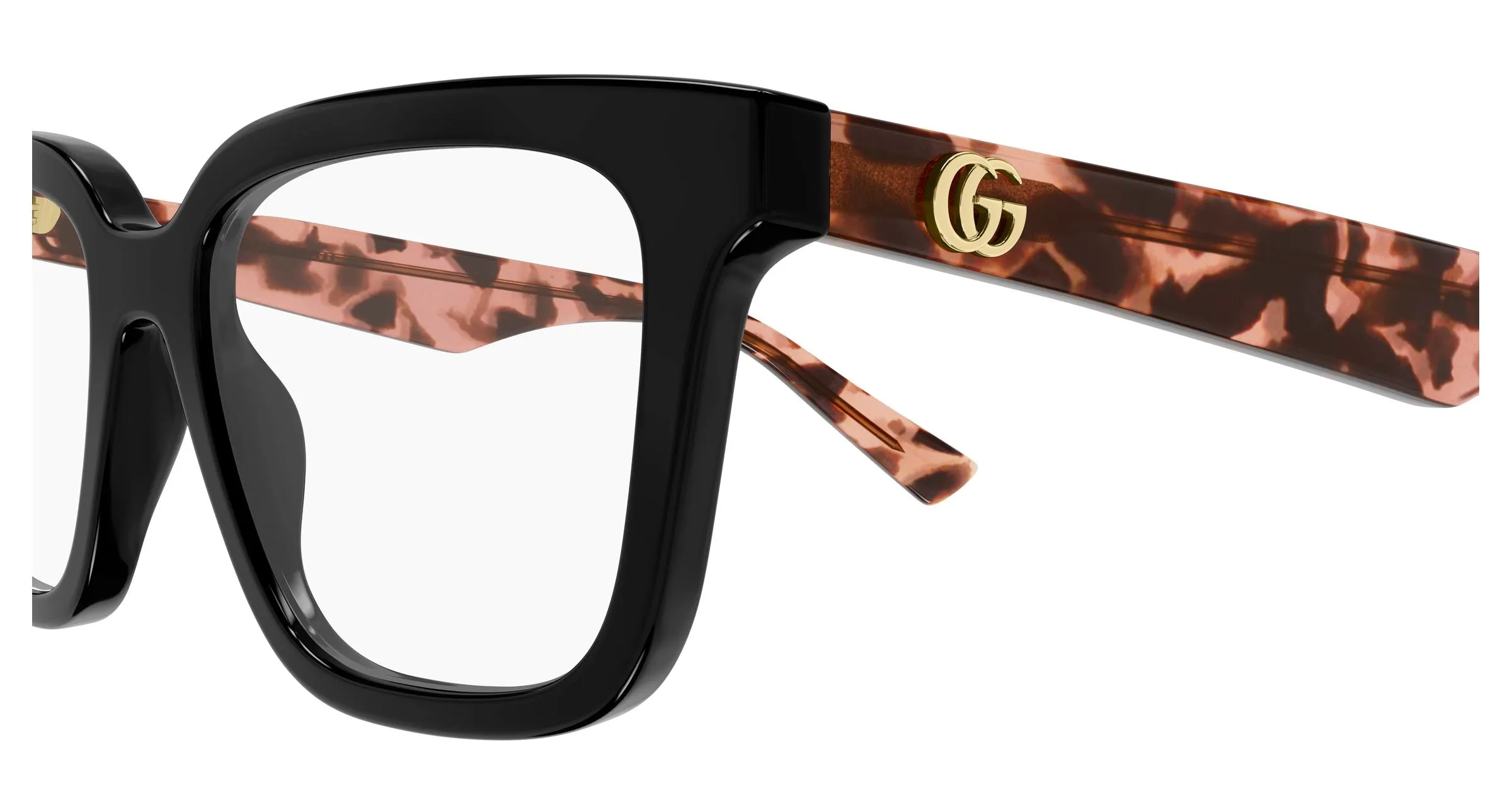 Gucci GG2186OA 004 Montature da vista Acetato Nero Trasparente Squadrata - immagine 3