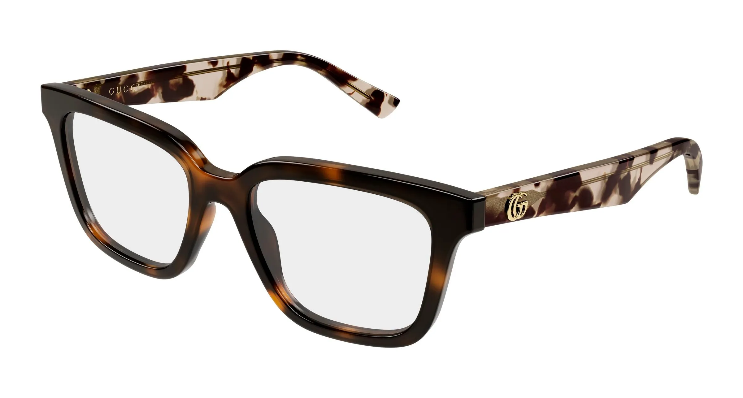 Gucci GG2186OA 003 Montature da vista Acetato Havana Trasparente Squadrata - immagine 1