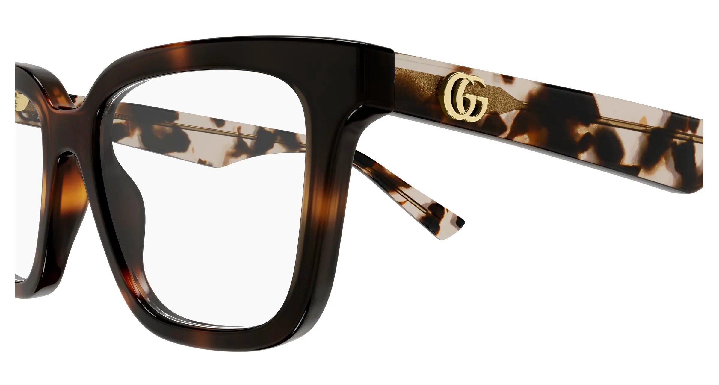 Gucci GG2186OA 003 Montature da vista Acetato Havana Trasparente Squadrata - immagine 3