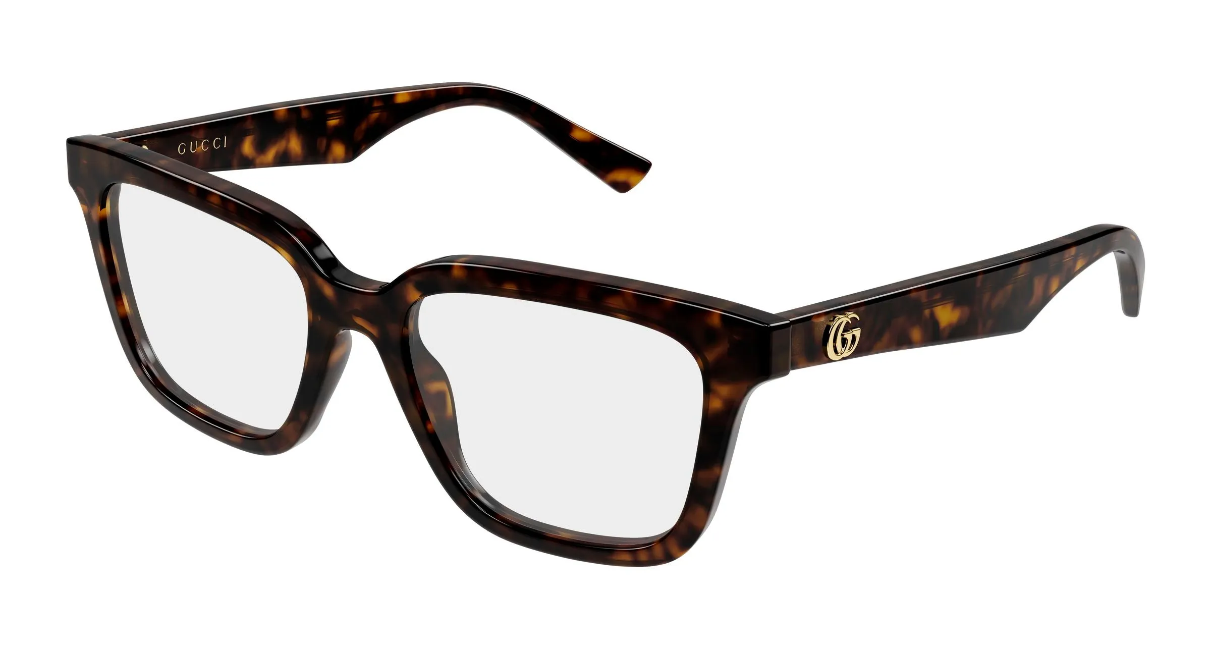 Gucci GG2186OA 002 Montature da vista Acetato Havana Trasparente Squadrata - immagine 1
