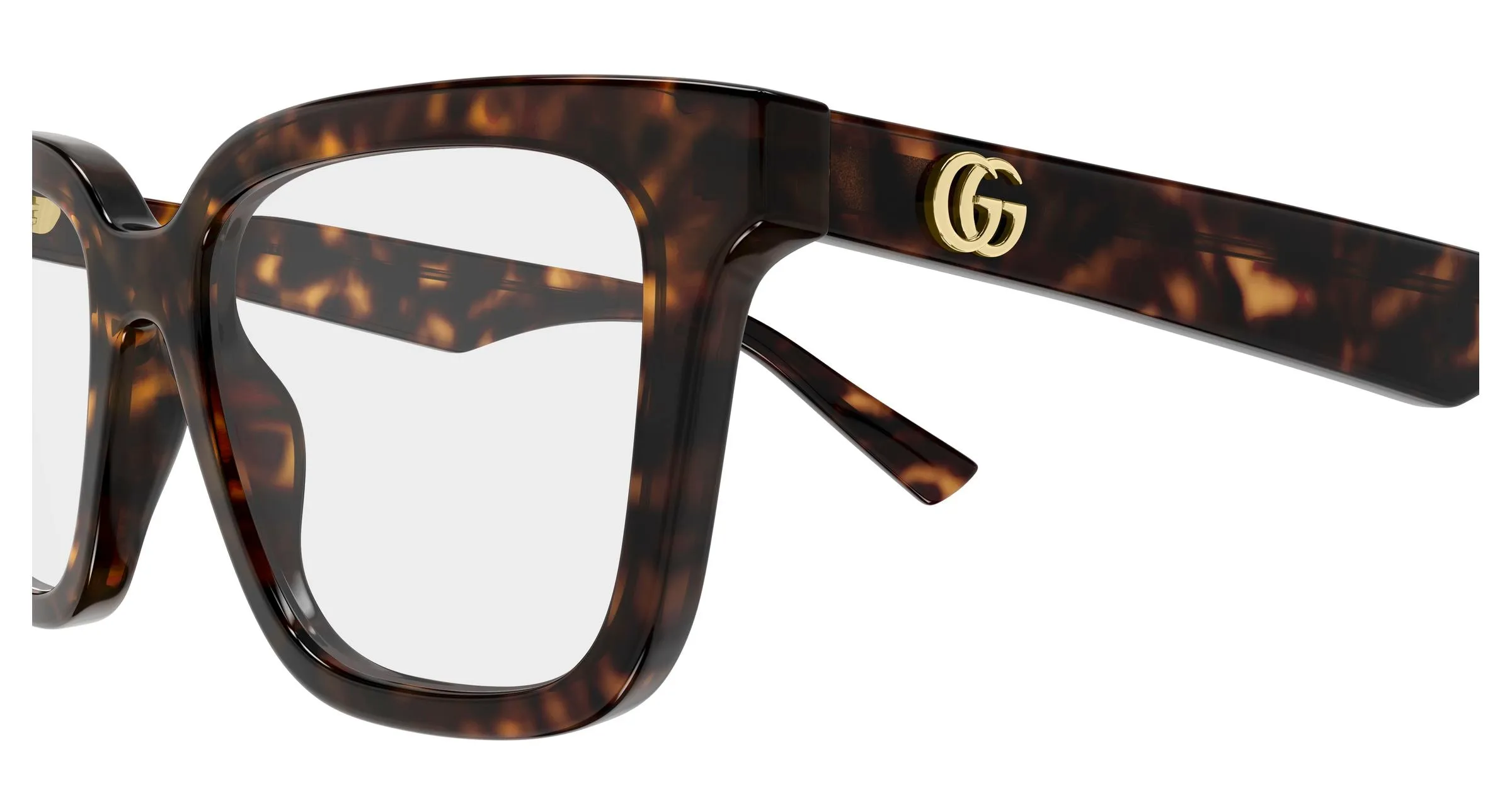 Gucci GG2186OA 002 Montature da vista Acetato Havana Trasparente Squadrata - immagine 3