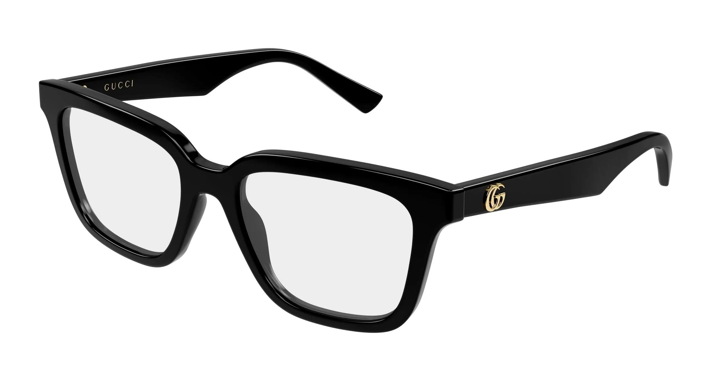 Gucci GG2186OA 001 Montature da vista Acetato Nero Trasparente Squadrata - immagine 1