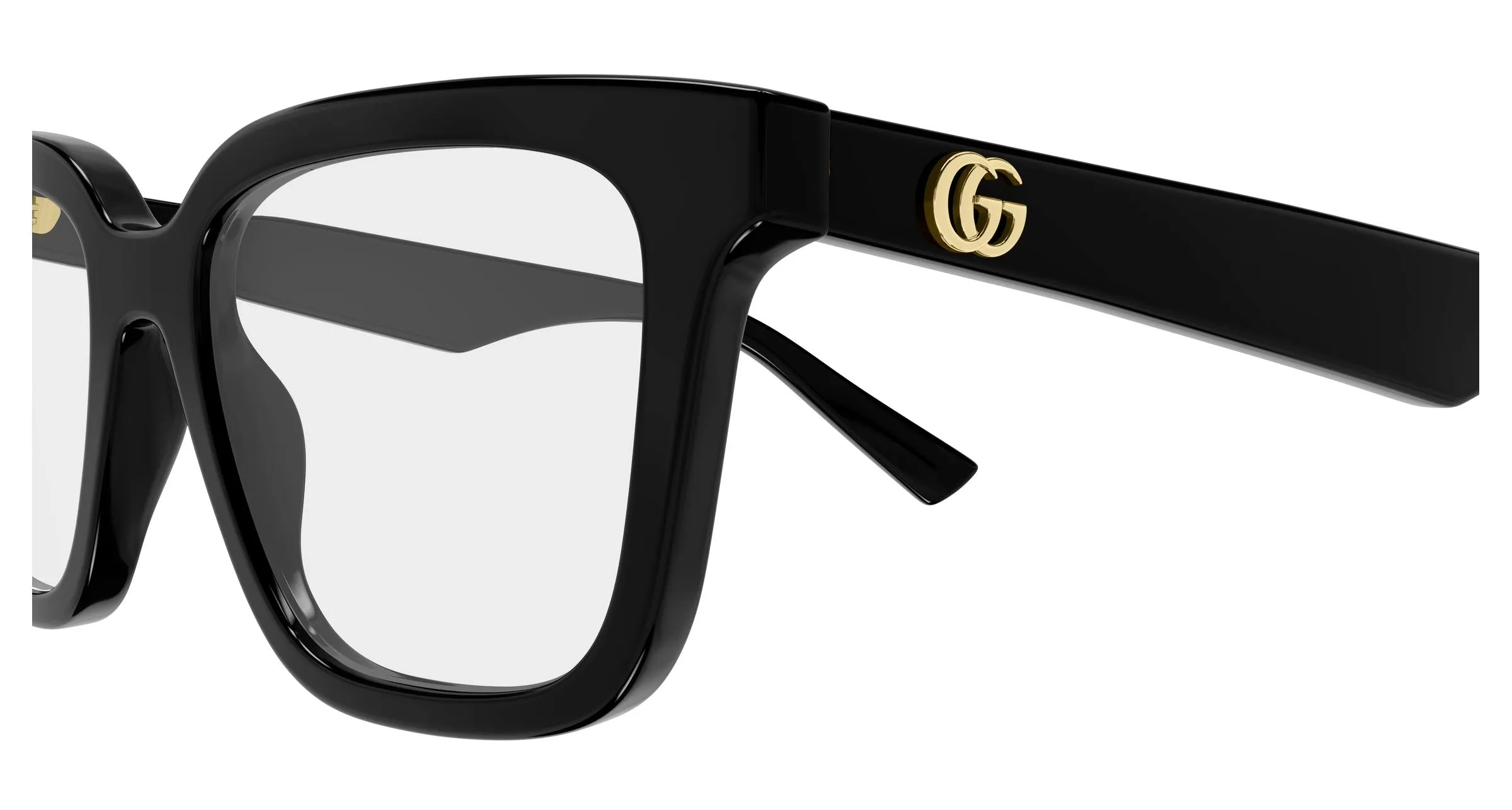 Gucci GG2186OA 001 Montature da vista Acetato Nero Trasparente Squadrata - immagine 3