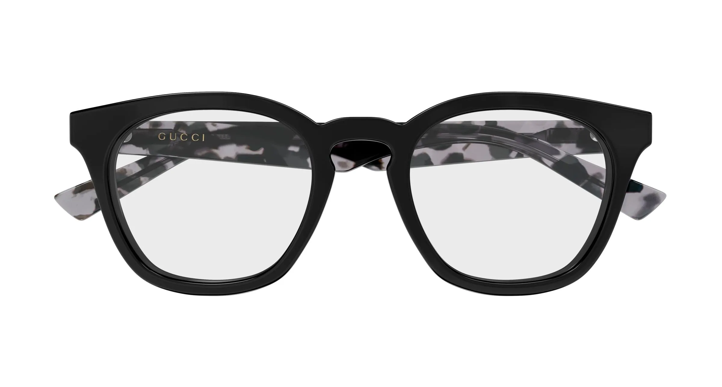 Gucci GG2185O 004 Montature da vista Acetato Nero Trasparente Rotonda - immagine 2