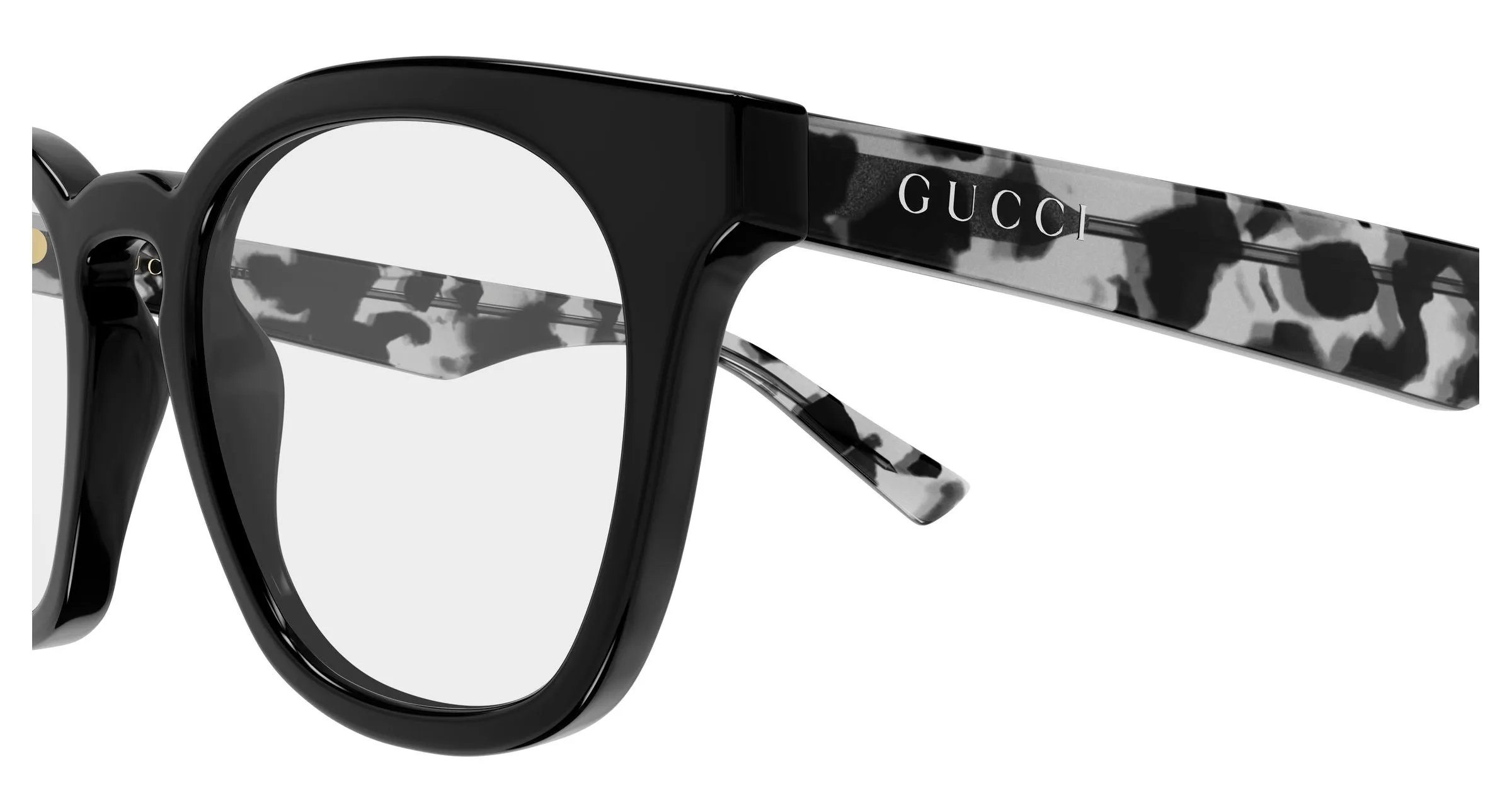 Gucci GG2185O 004 Montature da vista Acetato Nero Trasparente Rotonda - immagine 3