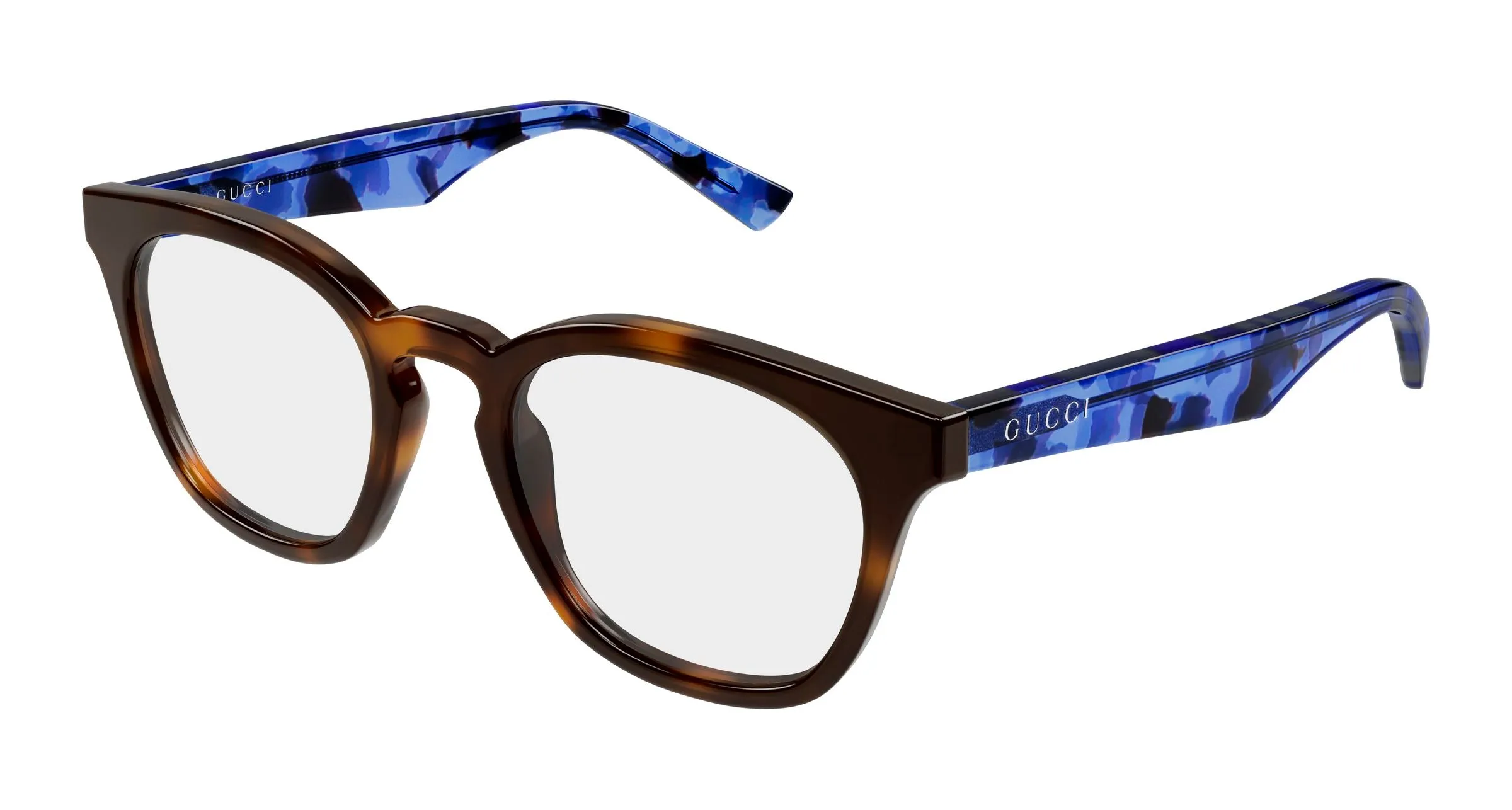 Gucci GG2185O 003 Montature da vista Acetato Havana Trasparente Rotonda - immagine 1