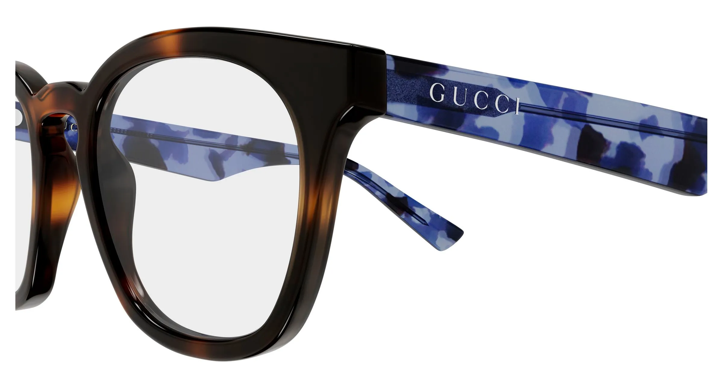 Gucci GG2185O 003 Montature da vista Acetato Havana Trasparente Rotonda - immagine 3