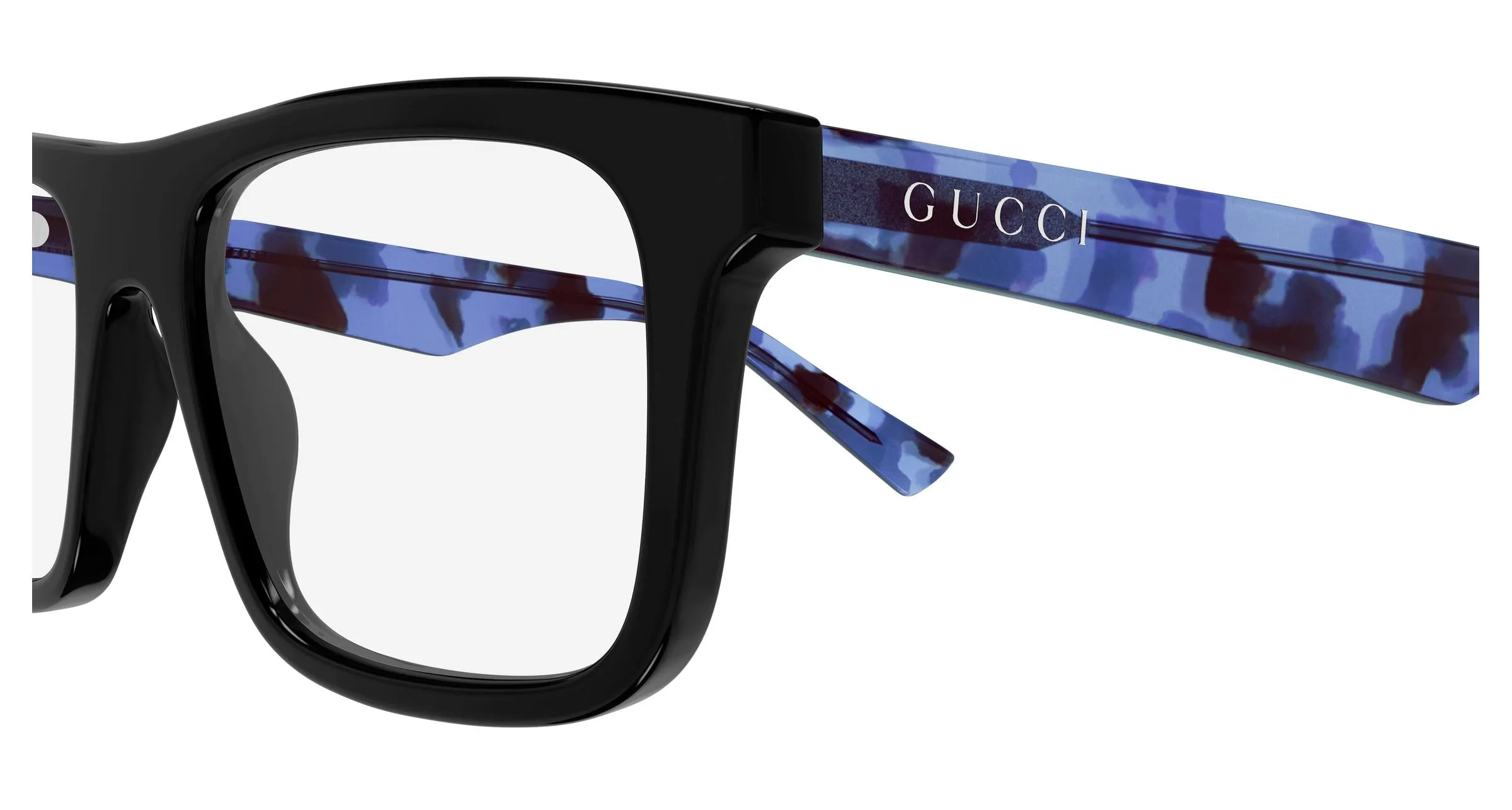 Gucci GG2184O 007 Montature da vista Acetato Nero Trasparente Squadrata - immagine 3