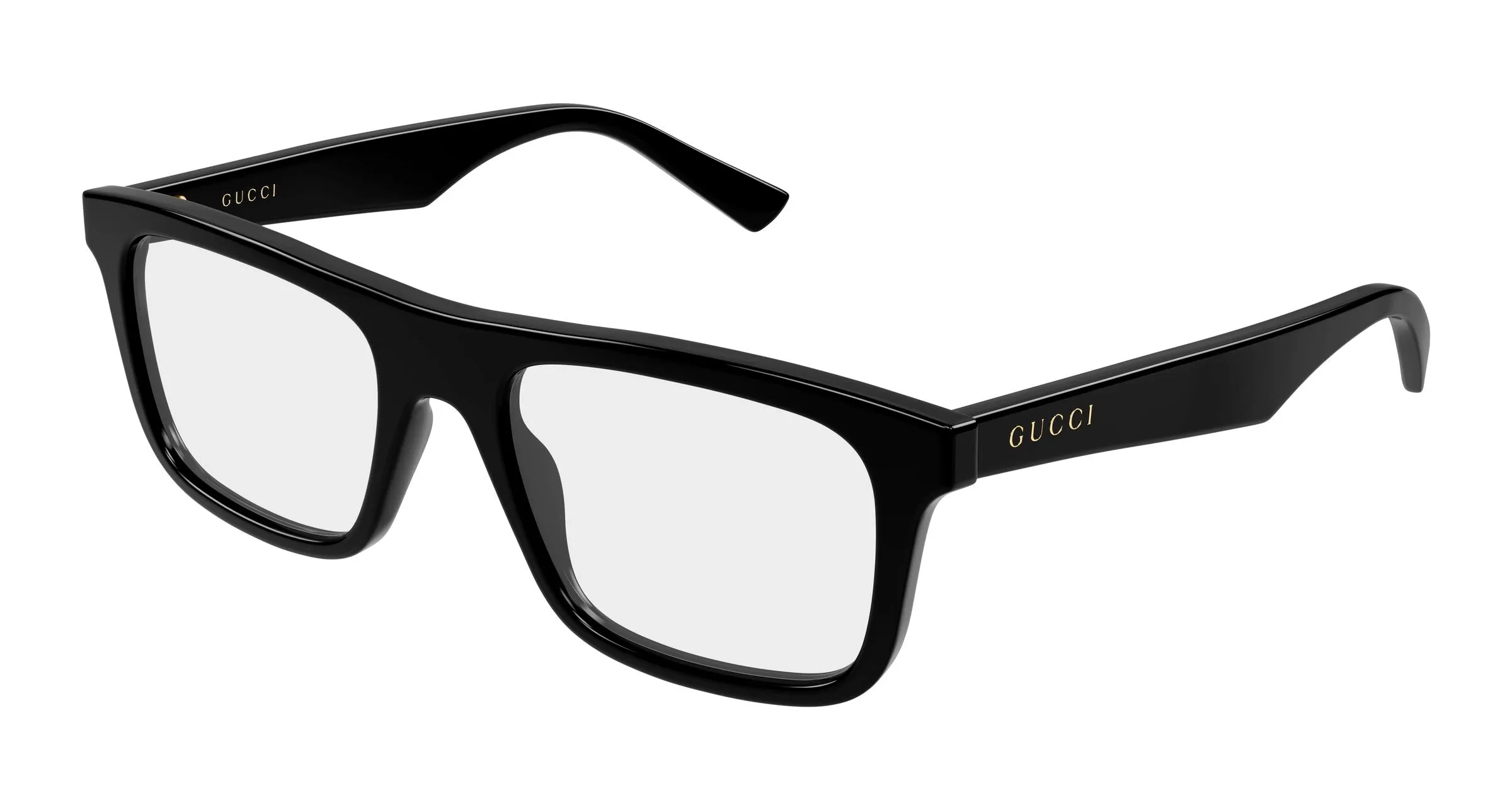 Gucci GG2184O 005 Montature da vista Acetato Nero Trasparente Squadrata - immagine 1