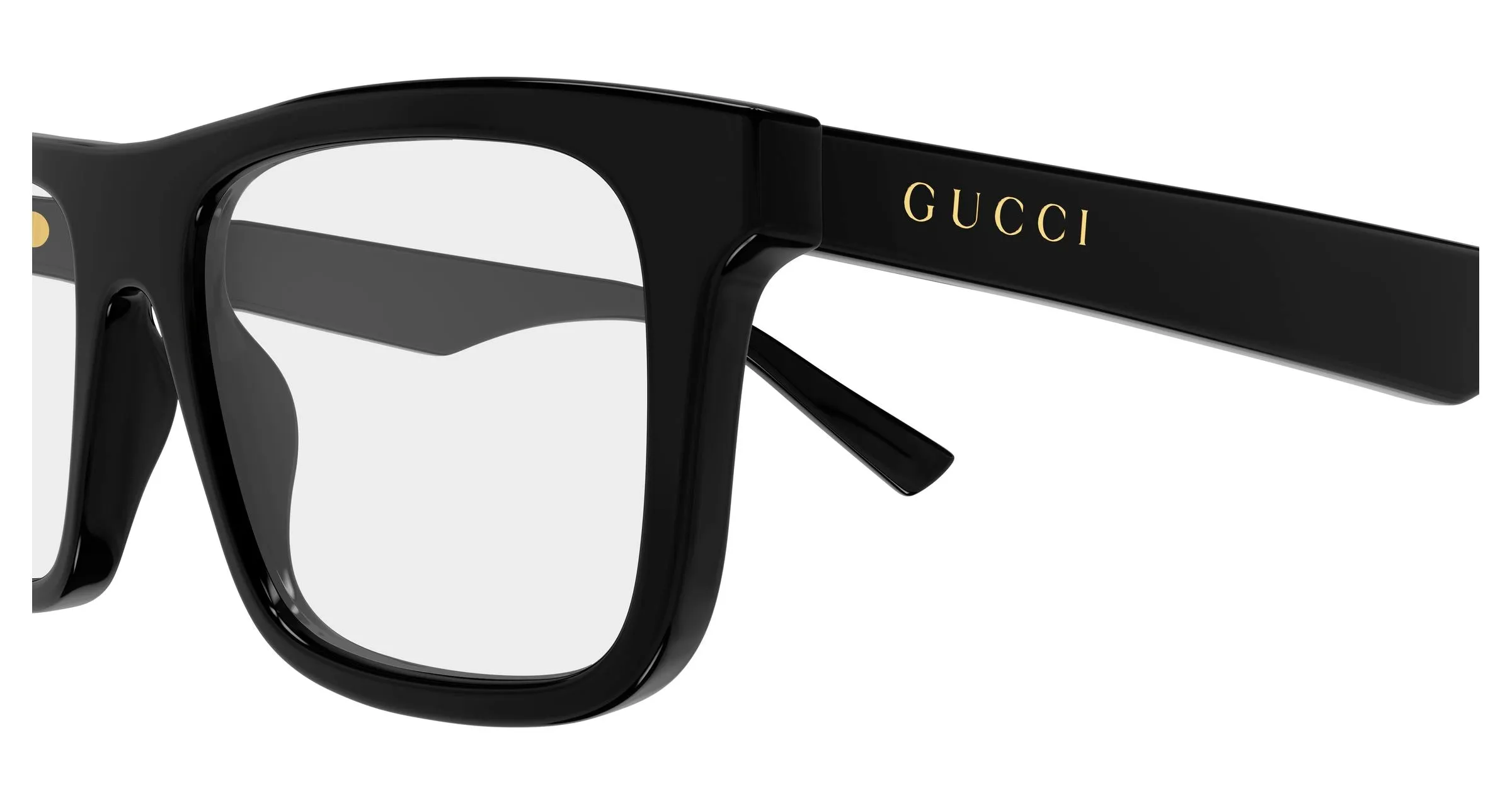 Gucci GG2184O 005 Montature da vista Acetato Nero Trasparente Squadrata - immagine 3