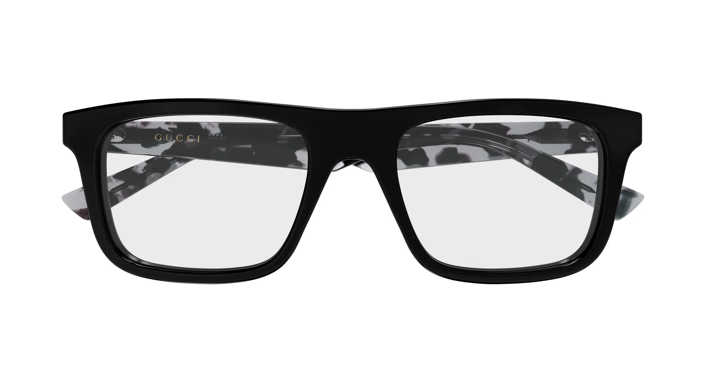 Gucci GG2184O 004 Montature da vista Acetato Nero Trasparente Squadrata - immagine 2