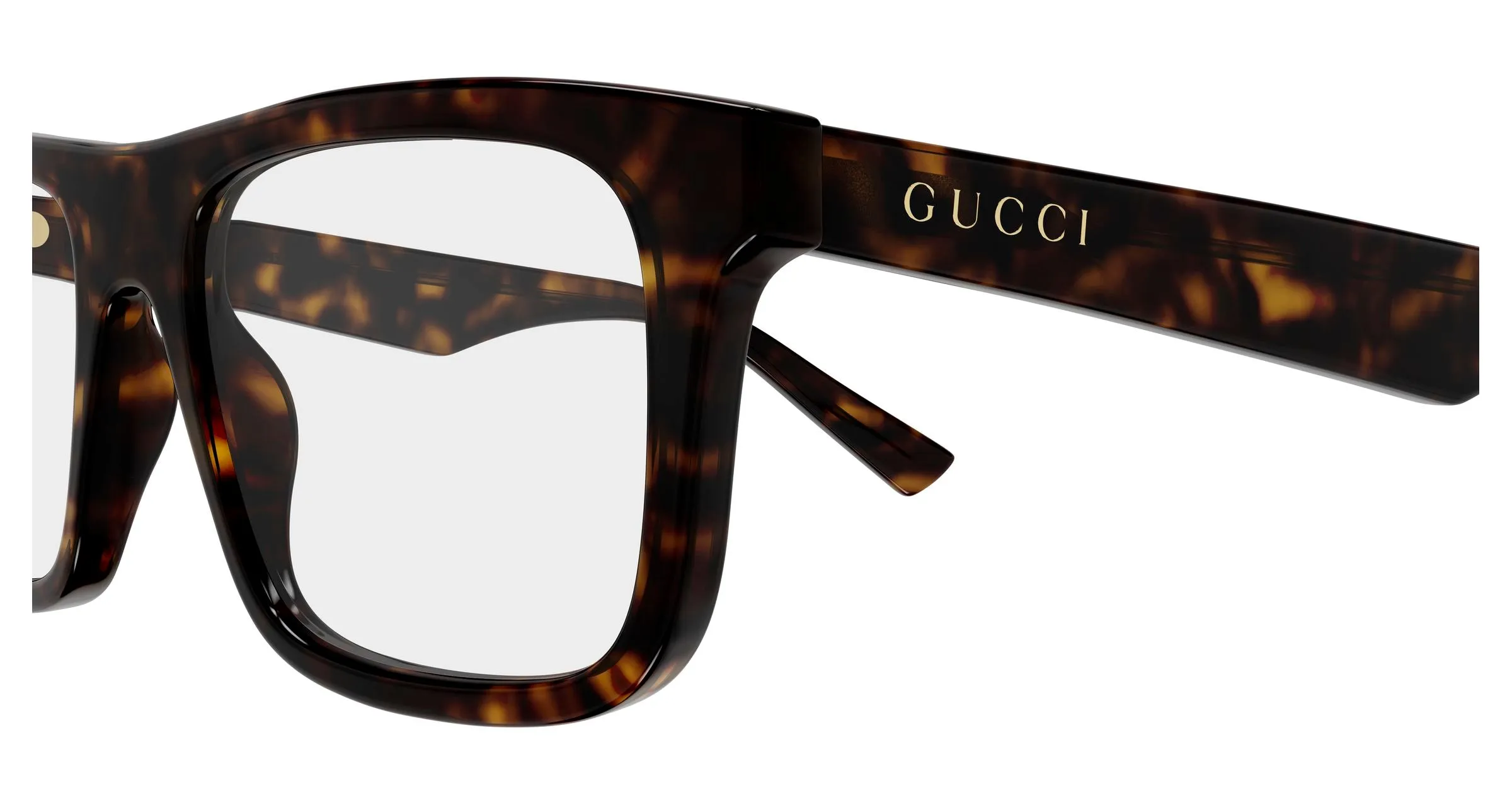 Gucci GG2184O 002 Montature da vista Acetato Havana Trasparente Squadrata - immagine 3