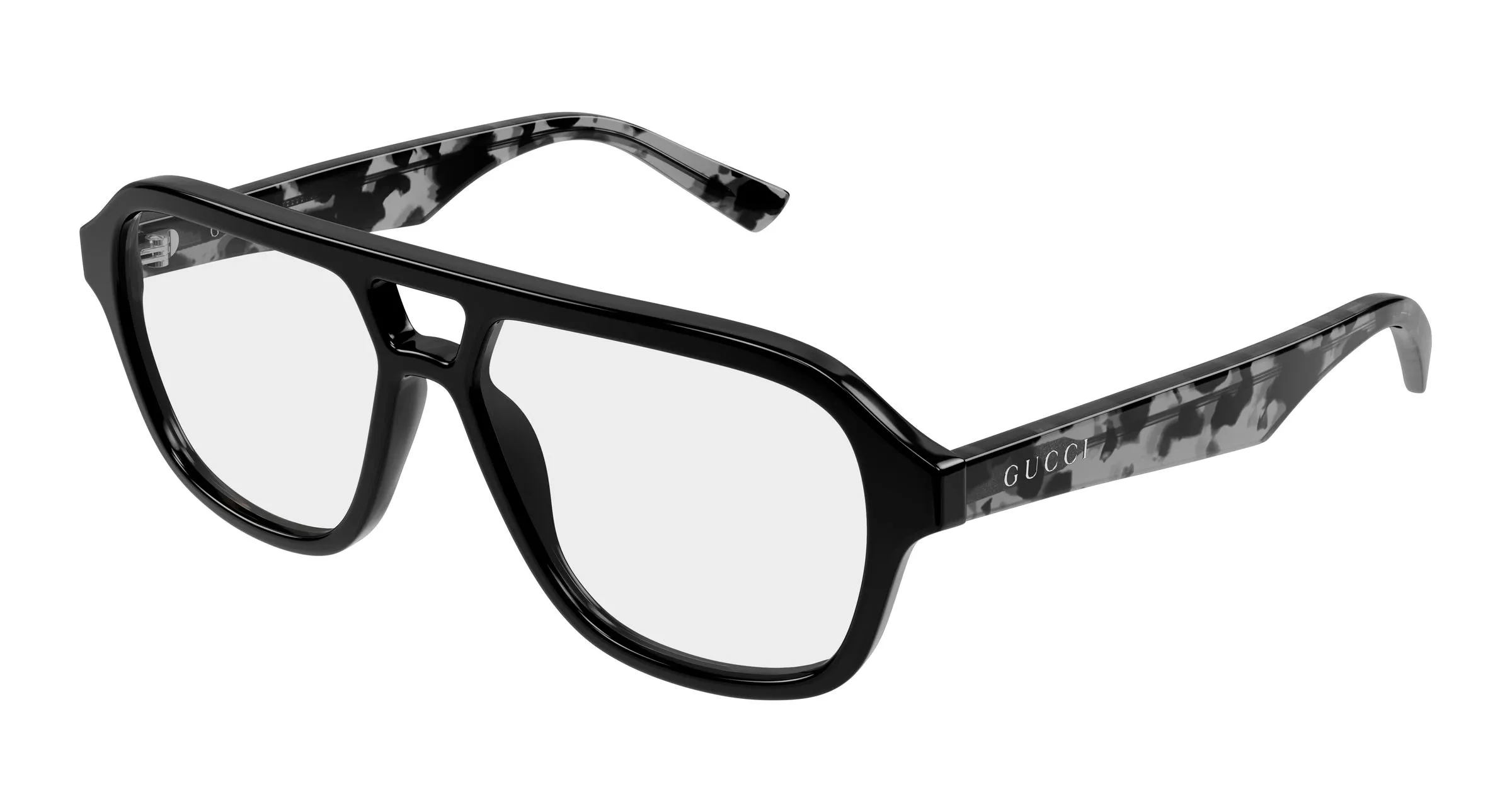 Gucci GG2183O 004 Montature da vista Acetato Nero Trasparente Rotonda - immagine 1