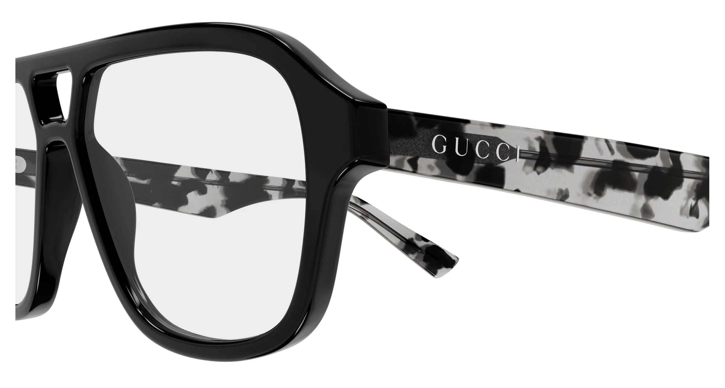 Gucci GG2183O 004 Montature da vista Acetato Nero Trasparente Rotonda - immagine 3