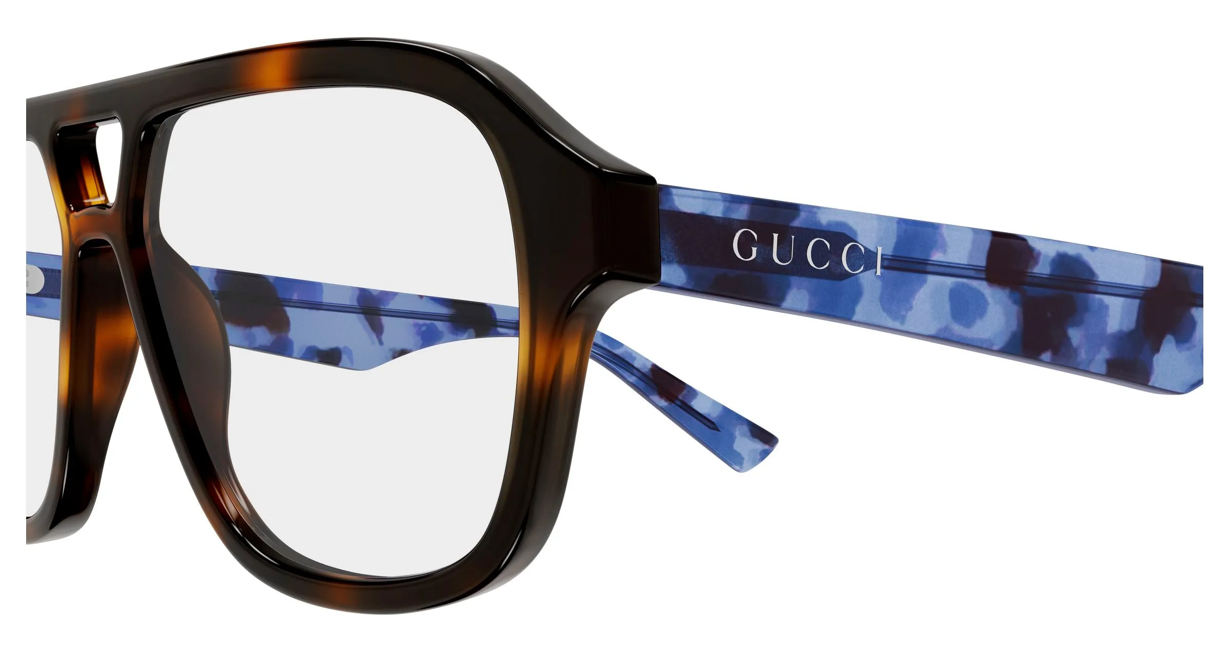 Gucci GG2183O 003 Montature da vista Acetato Havana Trasparente Rotonda - immagine 3
