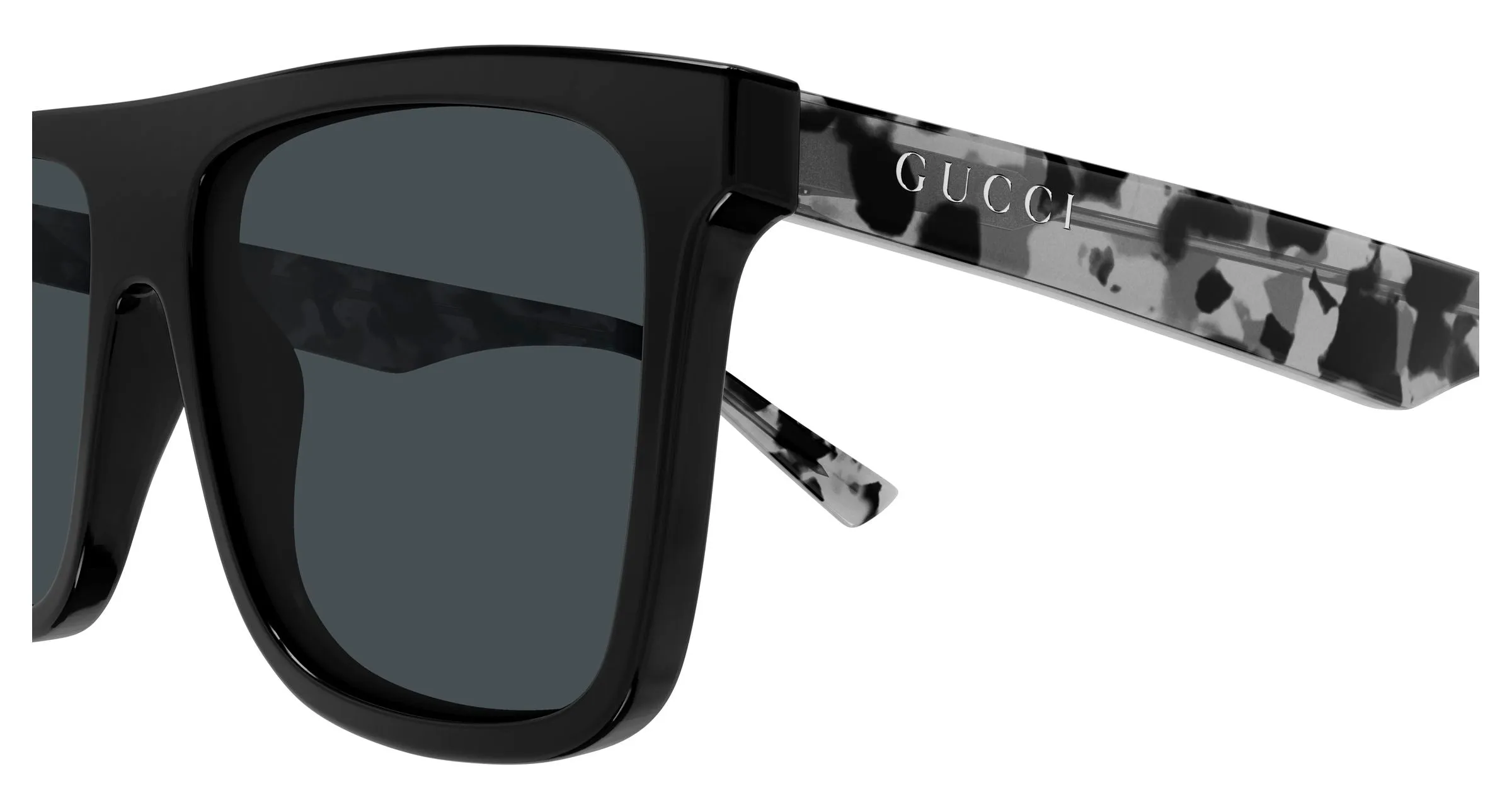 Gucci GG2182S 004 Occhiali da sole Acetato Nero Grigio Squadrata - immagine 3