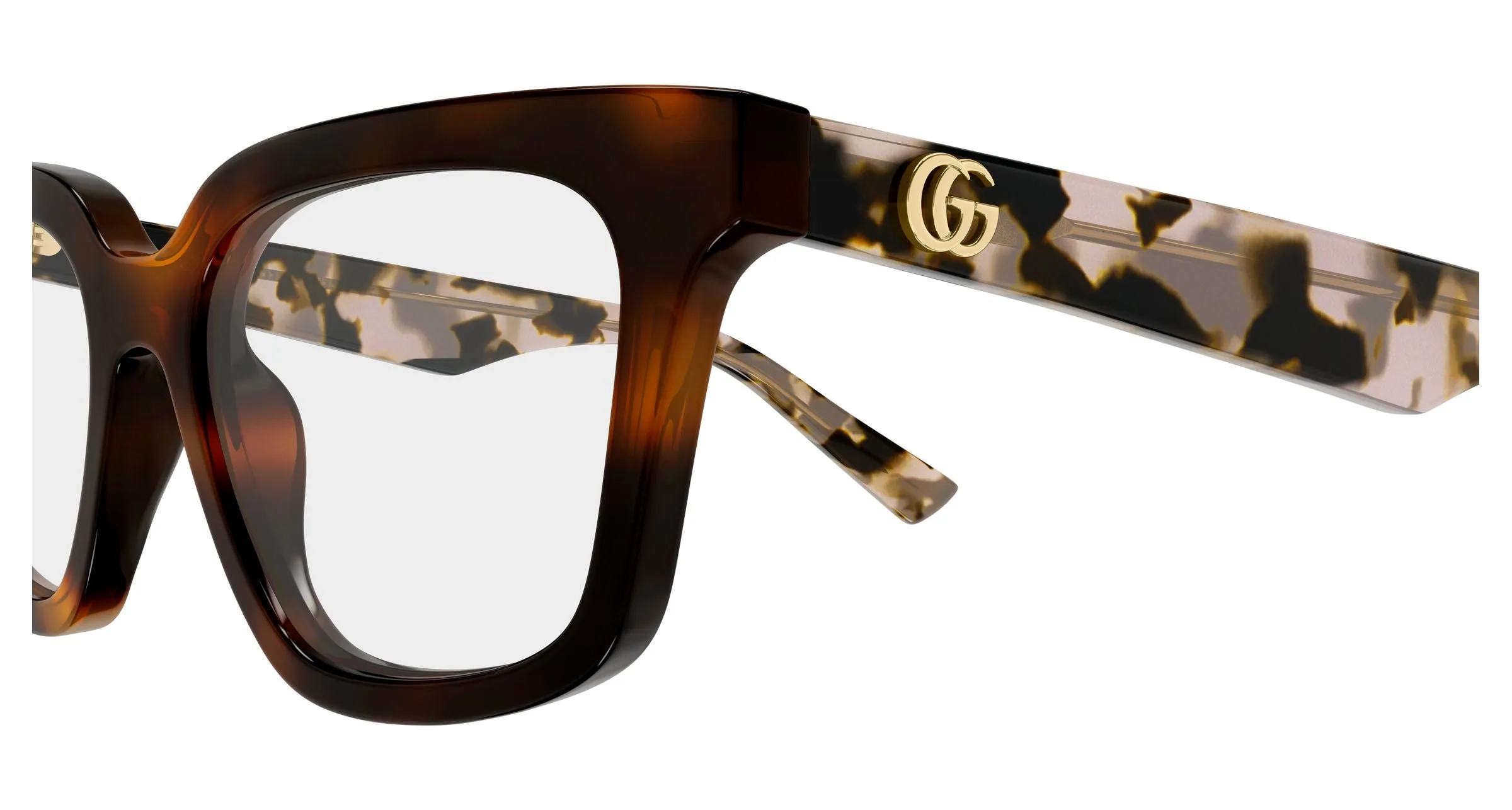 Gucci GG2181O 004 Montature da vista Acetato Havana Trasparente Geometrica - immagine 3