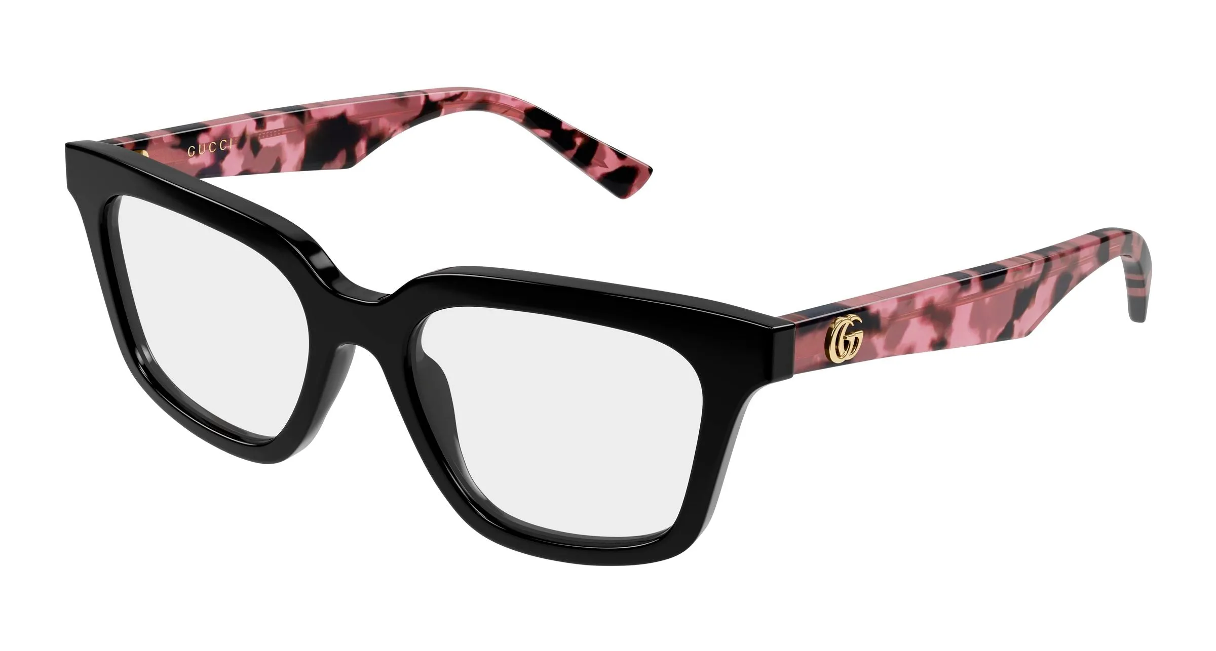 Gucci GG2181O 003 Montature da vista Acetato Nero Trasparente Geometrica - immagine 1
