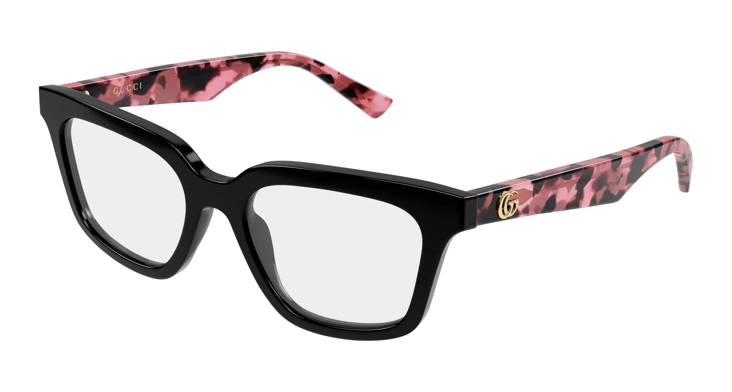 Gucci GG2180O 003 Montature da vista Acetato Nero Trasparente Squadrata - immagine 1