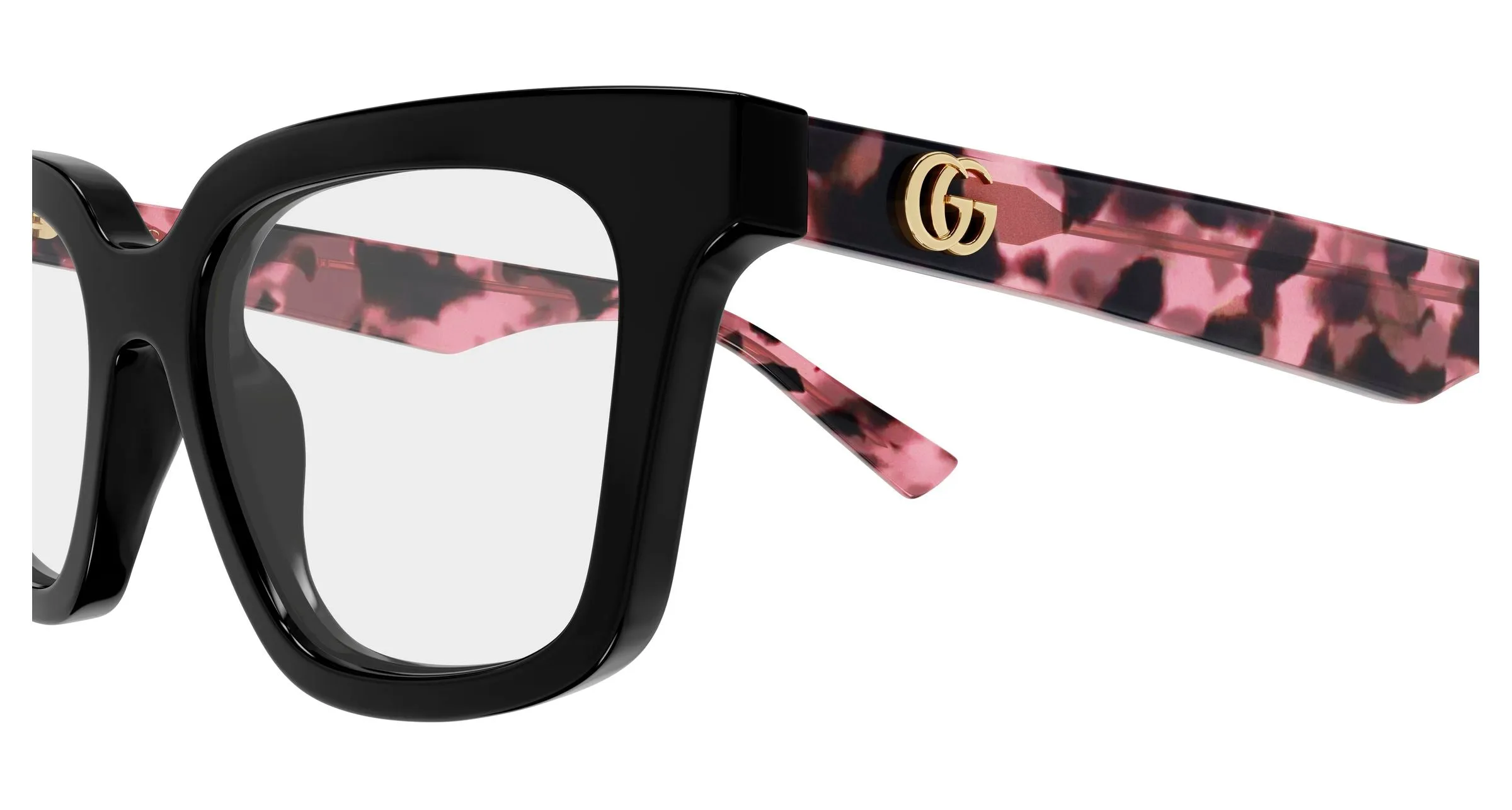 Gucci GG2180O 003 Montature da vista Acetato Nero Trasparente Squadrata - immagine 3