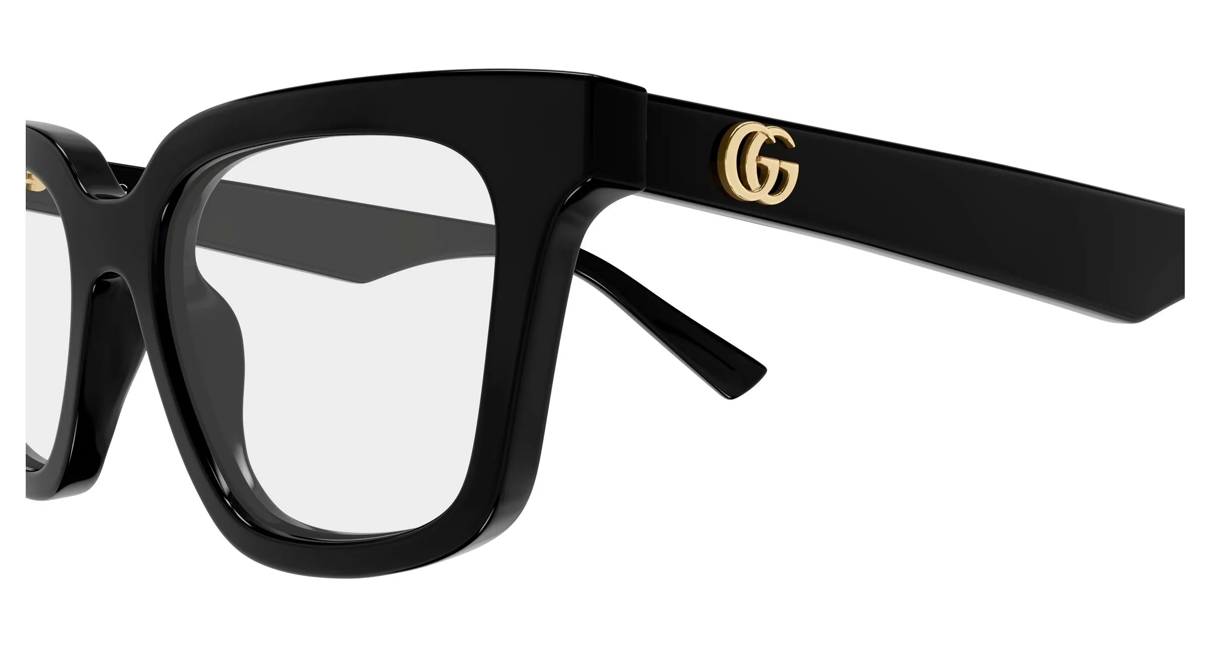 Gucci GG2180O 001 Montature da vista Acetato Nero Trasparente Squadrata - immagine 3