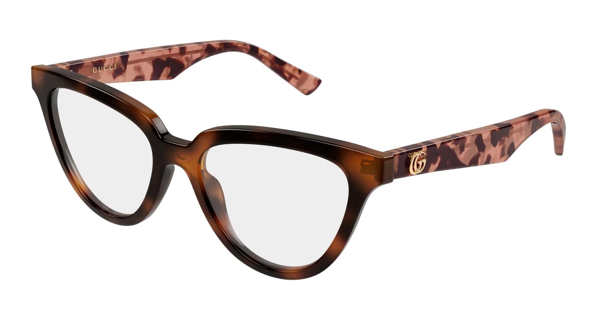 Gucci GG2179O 004 Montature da vista Acetato Havana Trasparente Cat Eye - immagine 1