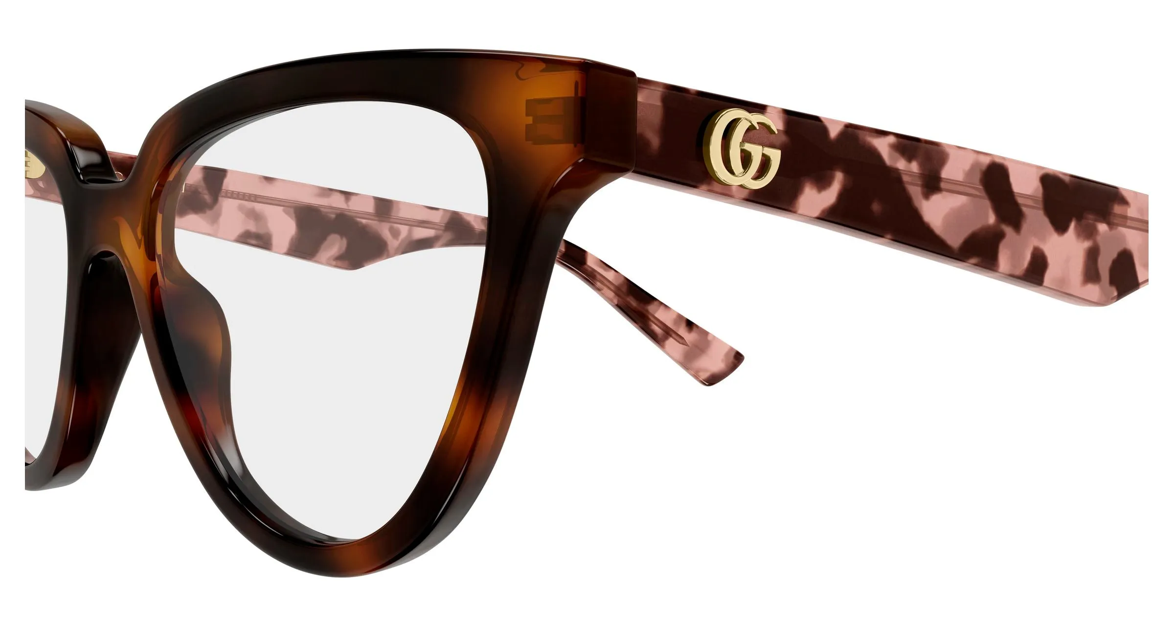 Gucci GG2179O 004 Montature da vista Acetato Havana Trasparente Cat Eye - immagine 3