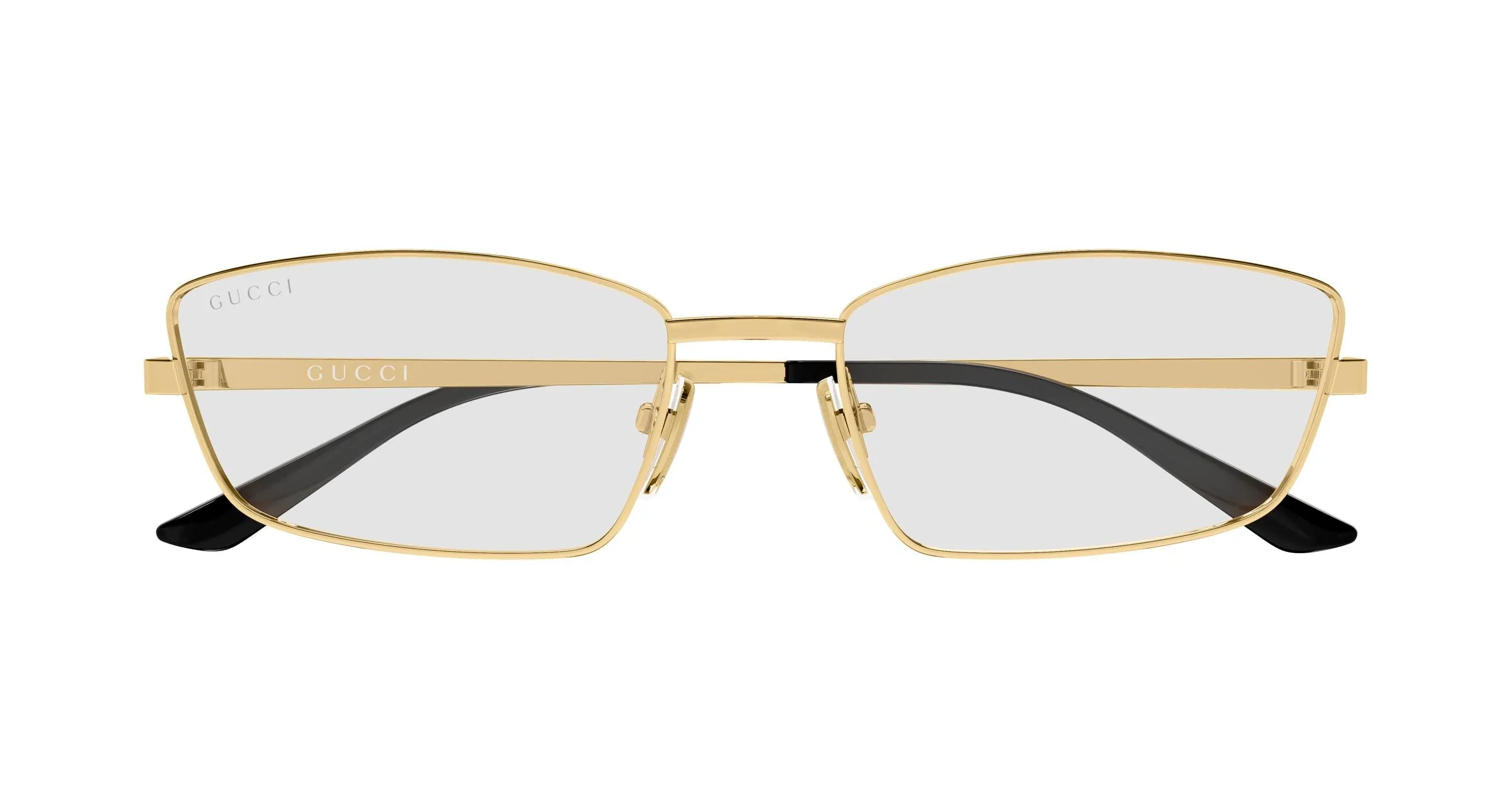 Gucci GG2177S 002 Occhiali da sole Metallo Oro Trasparente Squadrata - immagine 2