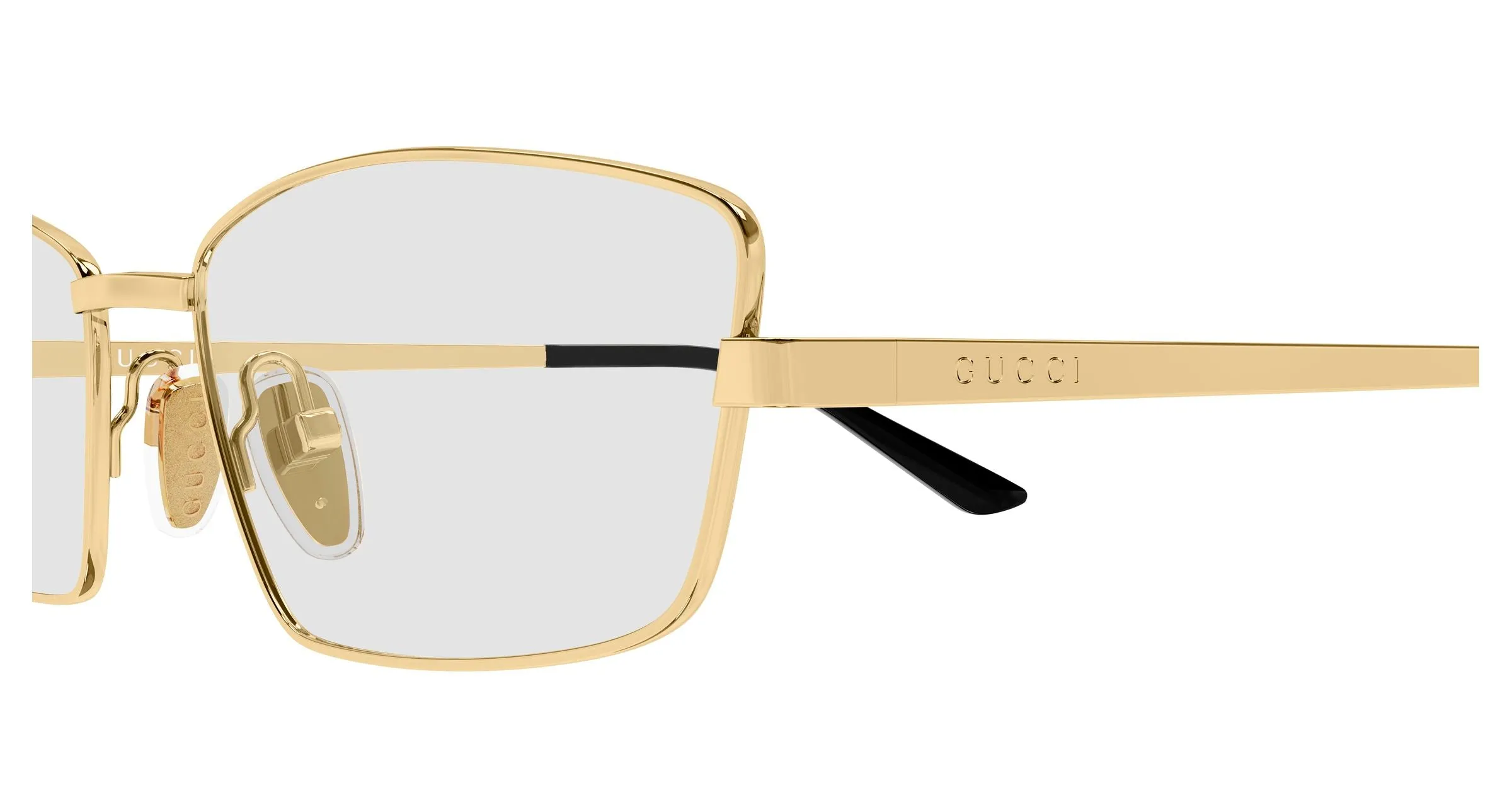 Gucci GG2177S 002 Occhiali da sole Metallo Oro Trasparente Squadrata - immagine 3