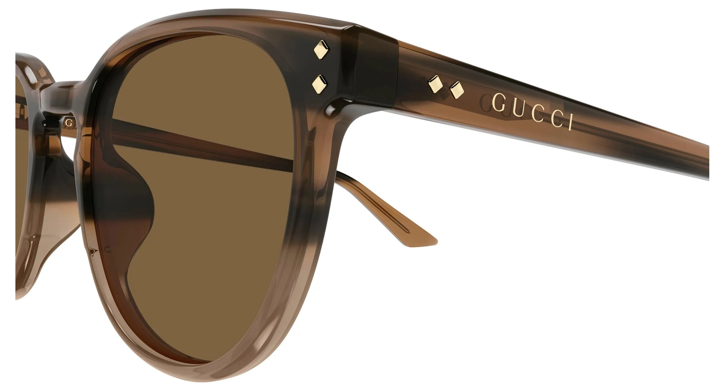 Gucci GG2134SA 003 Occhiali da sole Acetato Havana Marrone Rotonda - immagine 3