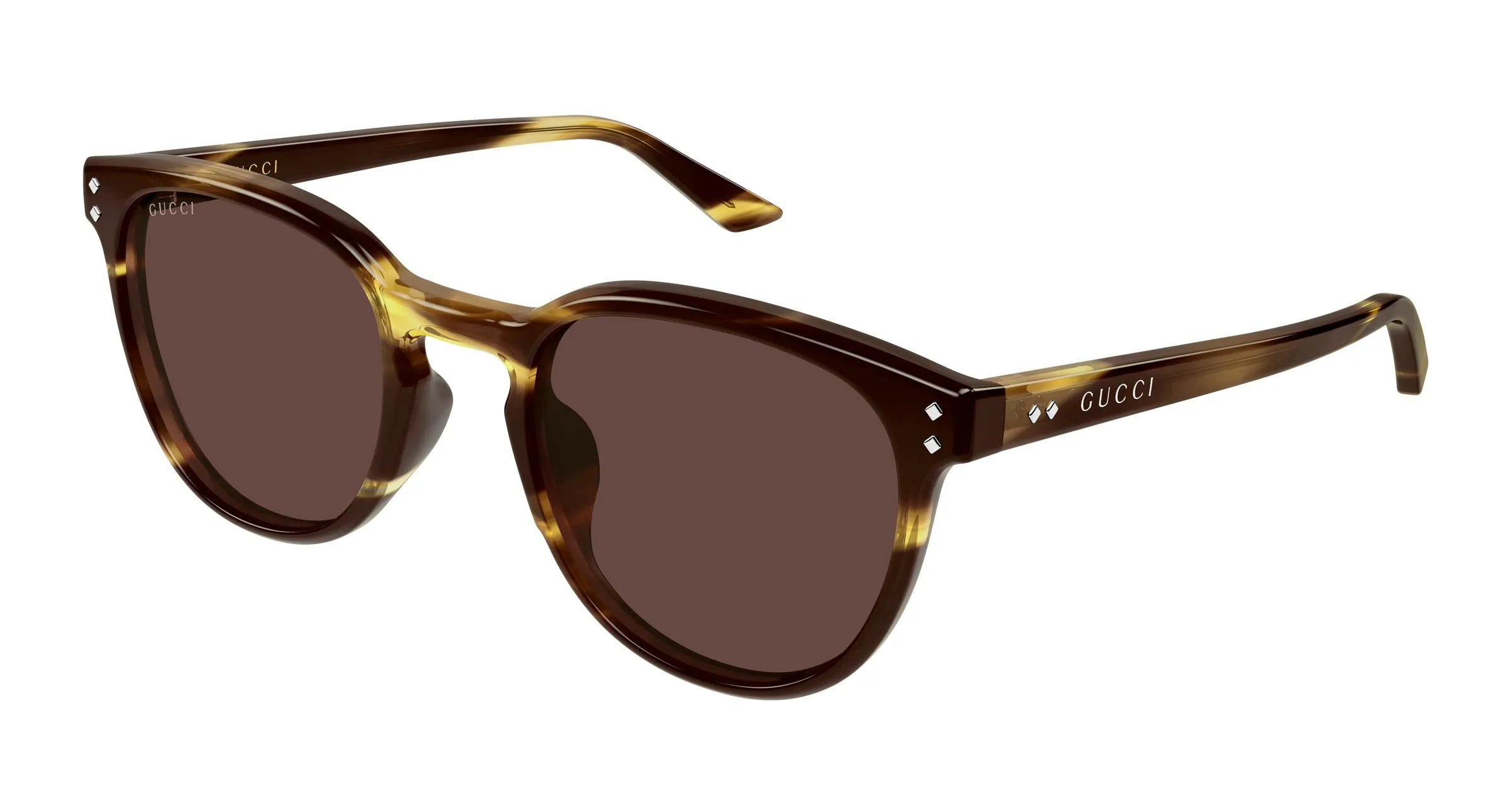 Gucci GG2134SA 002 Occhiali da sole Acetato Havana Marrone Rotonda - immagine 1