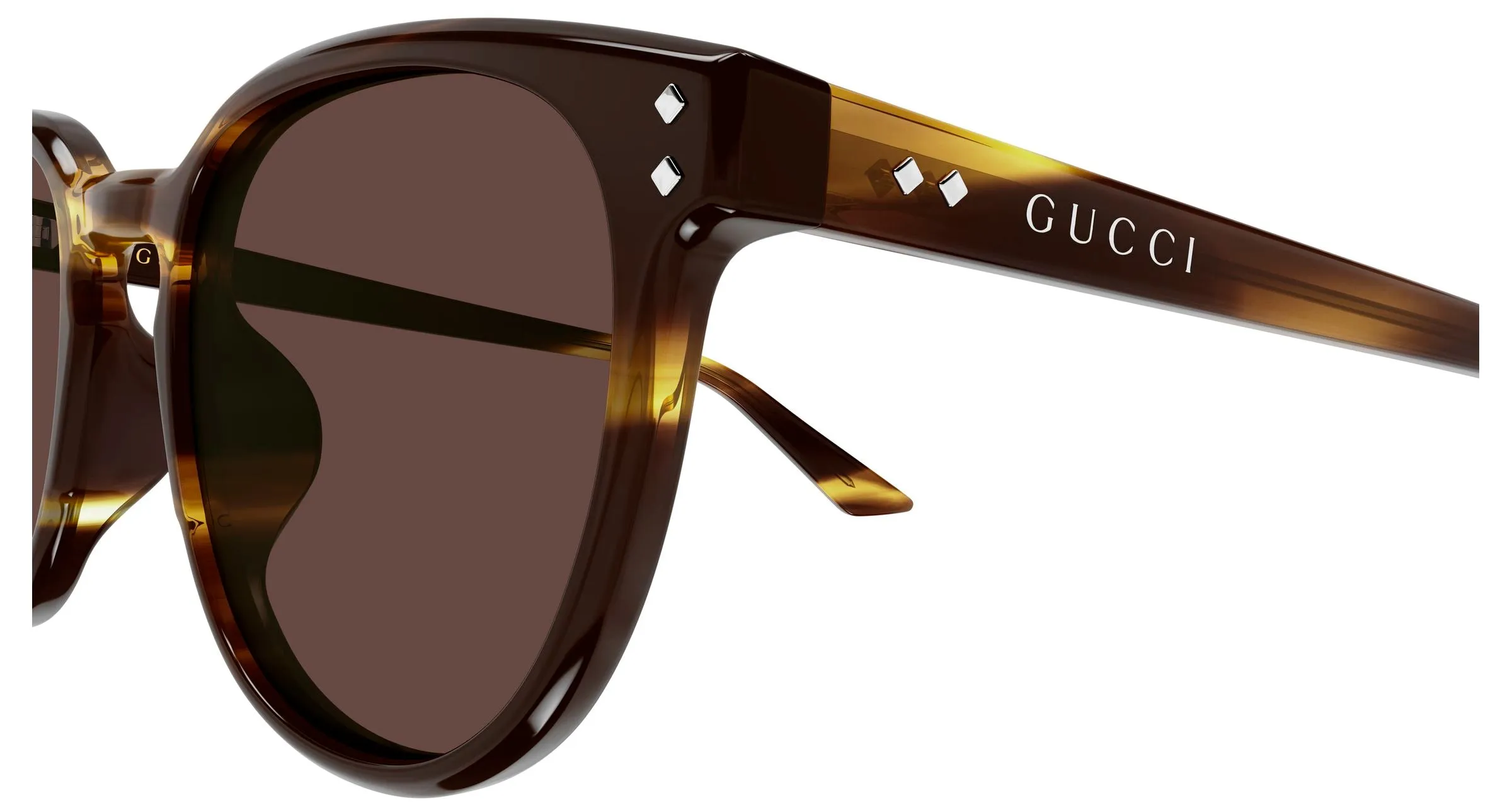 Gucci GG2134SA 002 Occhiali da sole Acetato Havana Marrone Rotonda - immagine 3