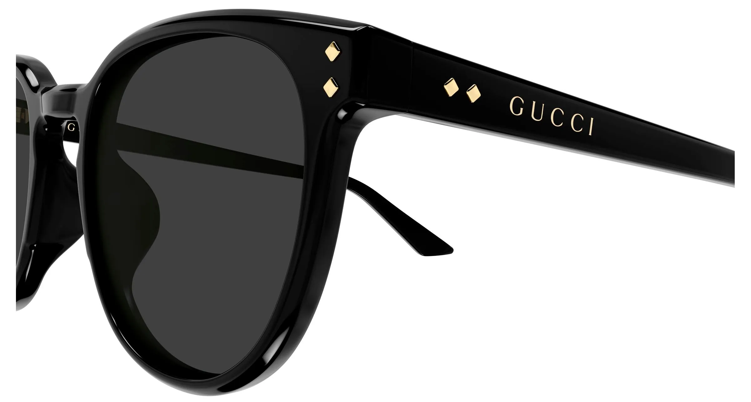 Gucci GG2134SA 001 Occhiali da sole Acetato Nero Grigio Rotonda - immagine 3
