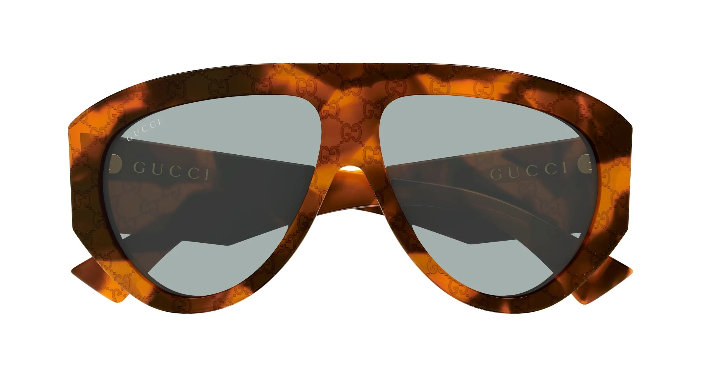 Gucci GG2128S 003 Occhiali da sole Acetato Havana Verde Pilot - immagine 2