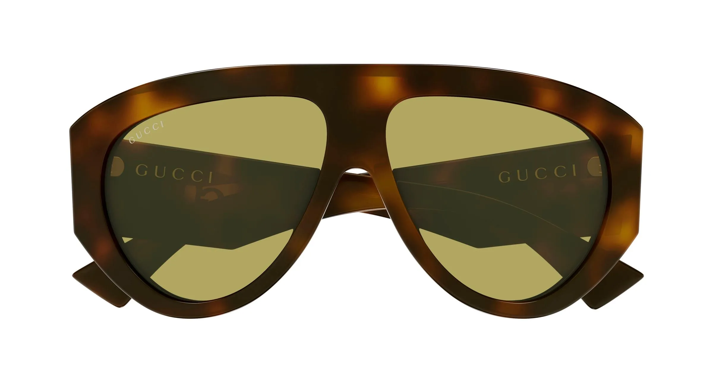 Gucci GG2128S 002 Occhiali da sole Acetato Havana Verde Pilot - immagine 2