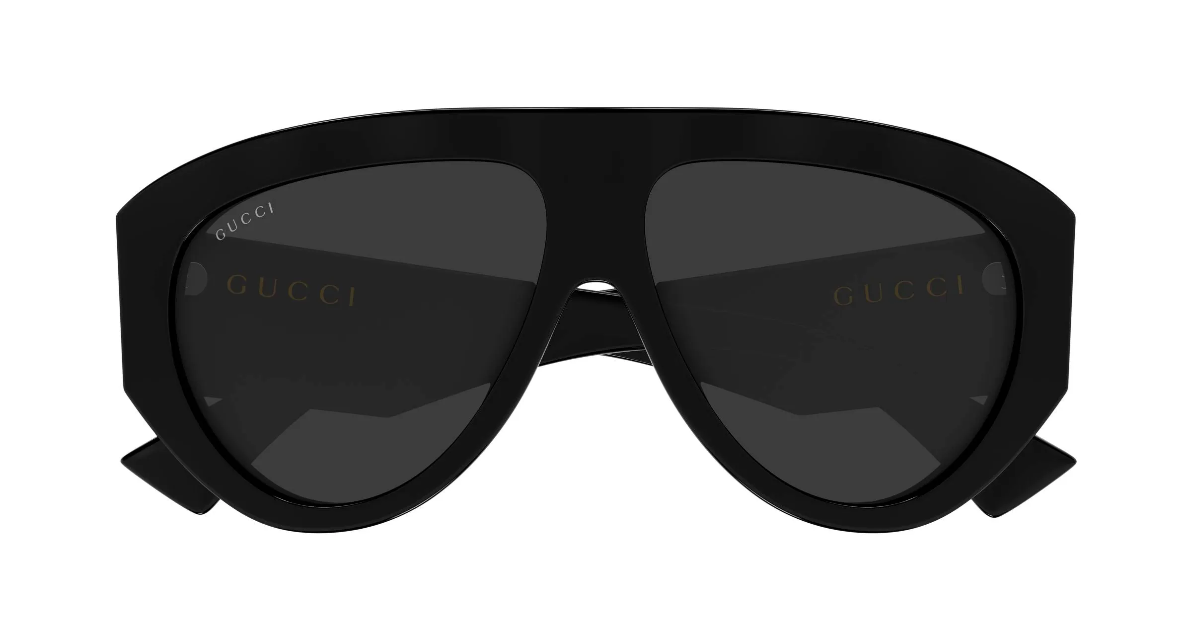 Gucci GG2128S 001 Occhiali da sole Acetato Nero Grigio Pilot - immagine 2