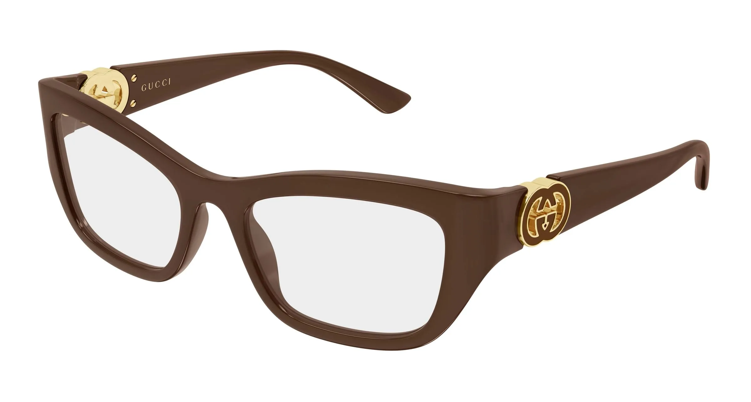 Gucci GG2125O 004 Montature da vista Iniettato Marrone Trasparente Cat Eye - immagine 1