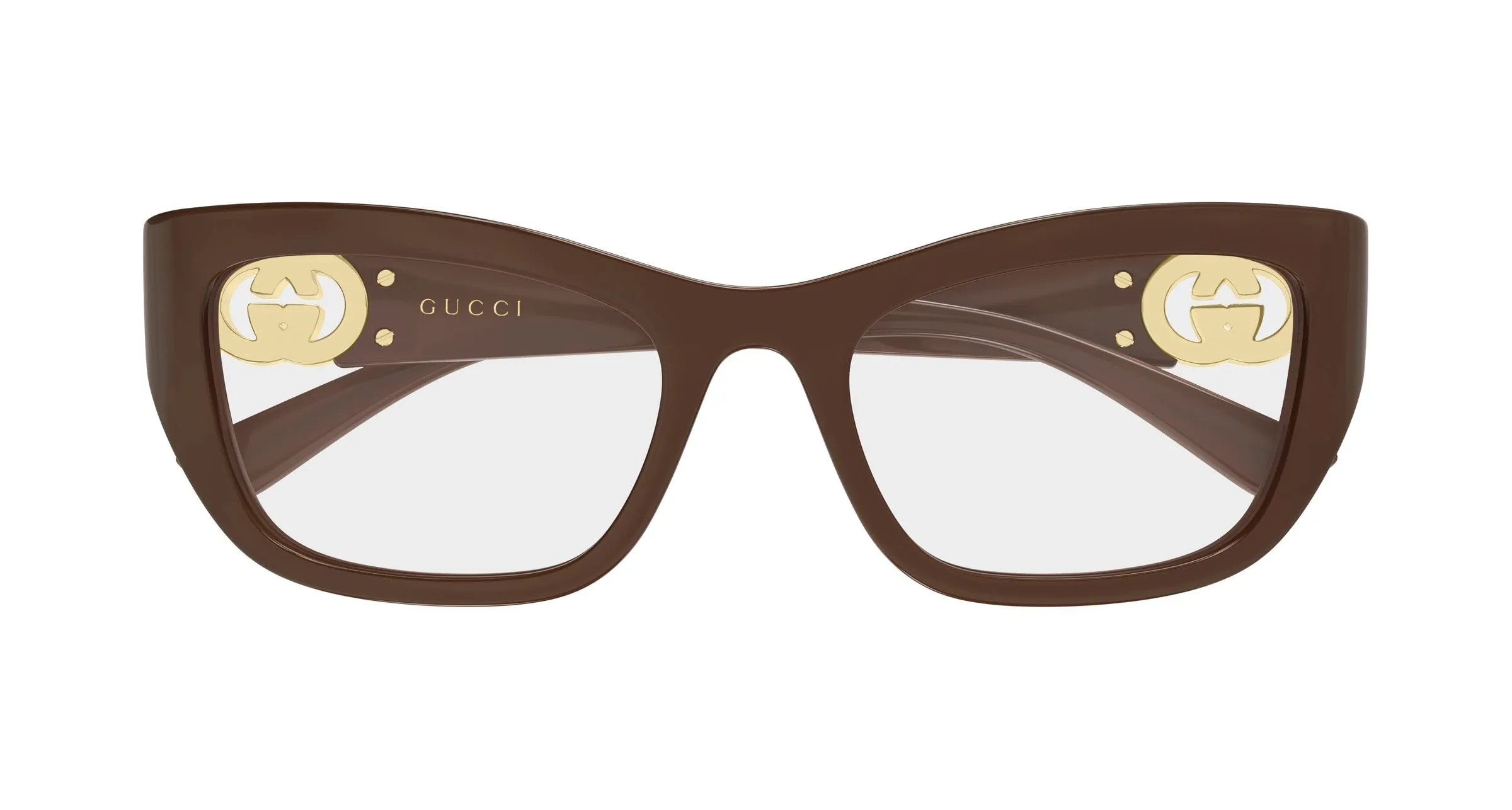 Gucci GG2125O 004 Montature da vista Iniettato Marrone Trasparente Cat Eye - immagine 2