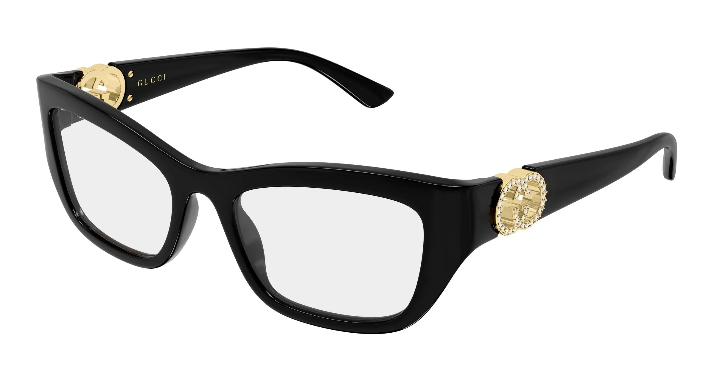 Gucci GG2125O 003 Montature da vista Iniettato Nero Trasparente Cat Eye - immagine 1